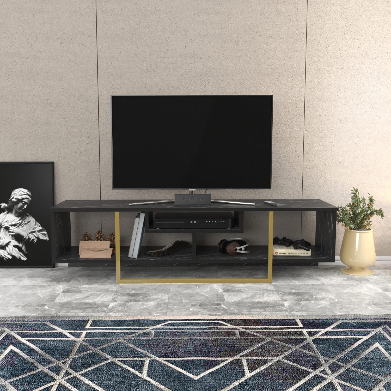 Hanah home TV Komoda Asal 150 Crno-Zlatna