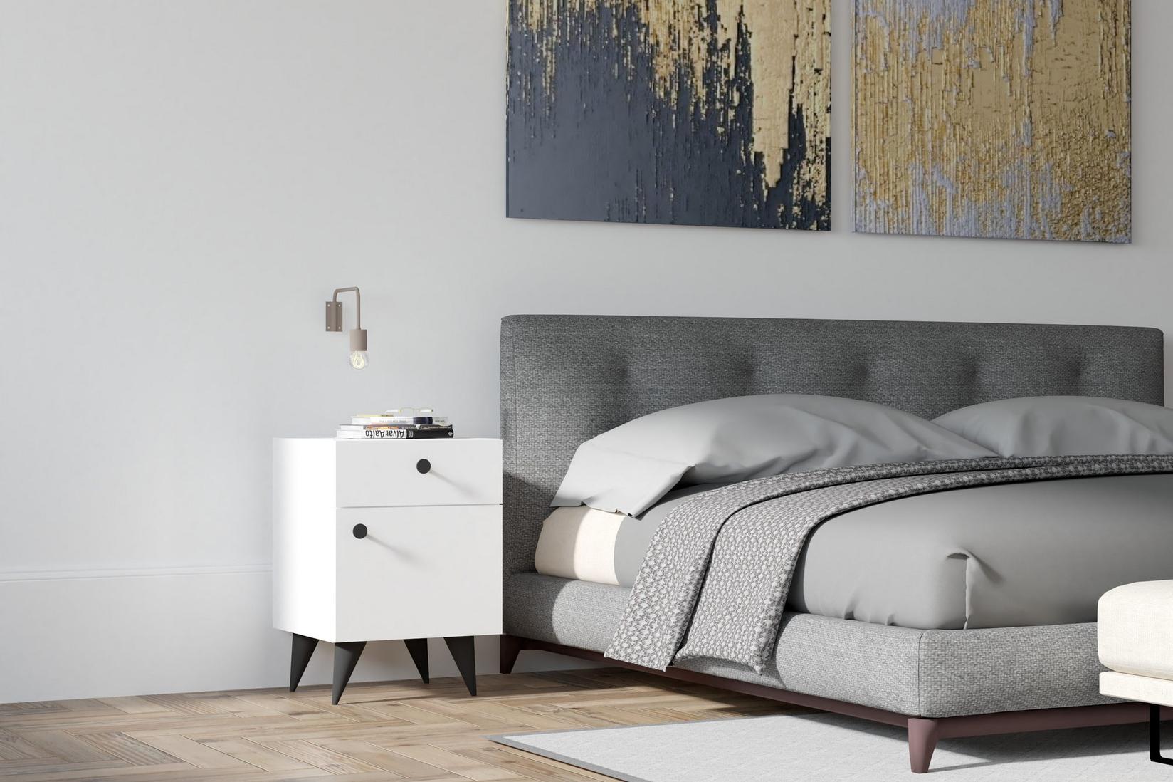 Hanah Home Noćni ormarić Pila 40x60​​x42cm Bijeli