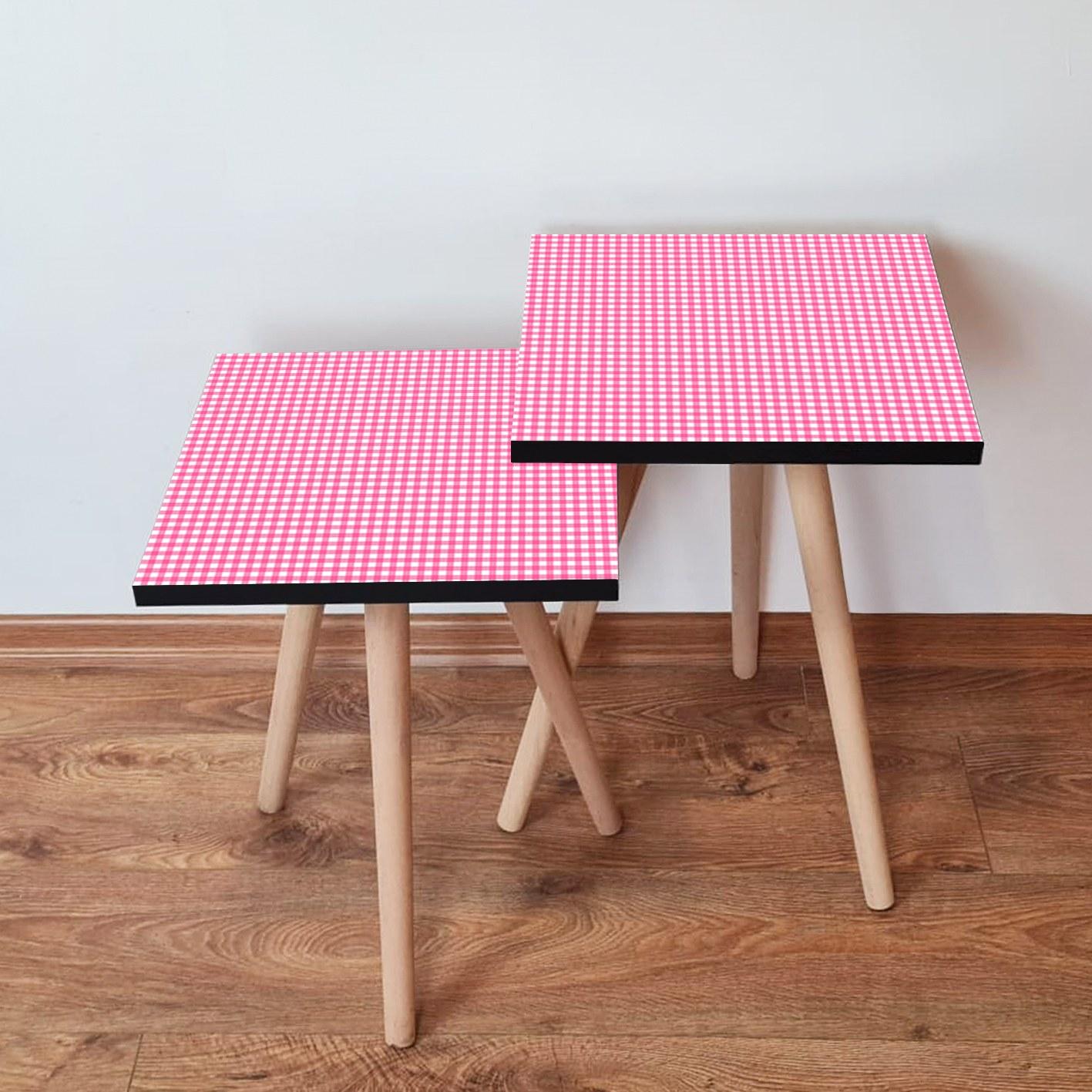 Hanah Home Set klub stolova, 2 komada Roze-Bijeli