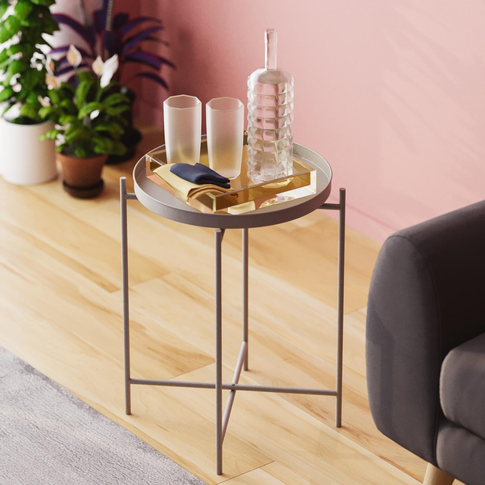 Hanah Home Klub sto 46x56x46cm Sivi