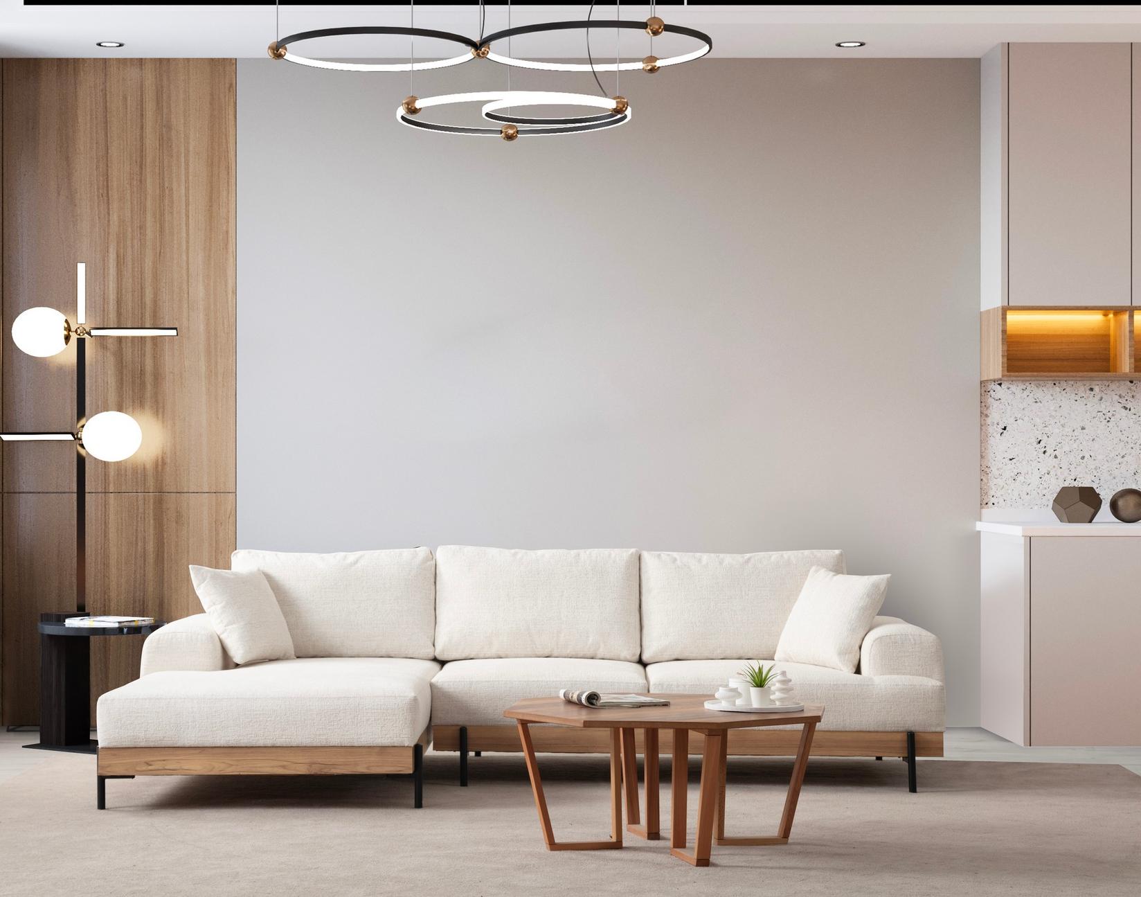 Atelier del Sofa Ugaona garnitura Eti Oak 98x78x170cm Bijela