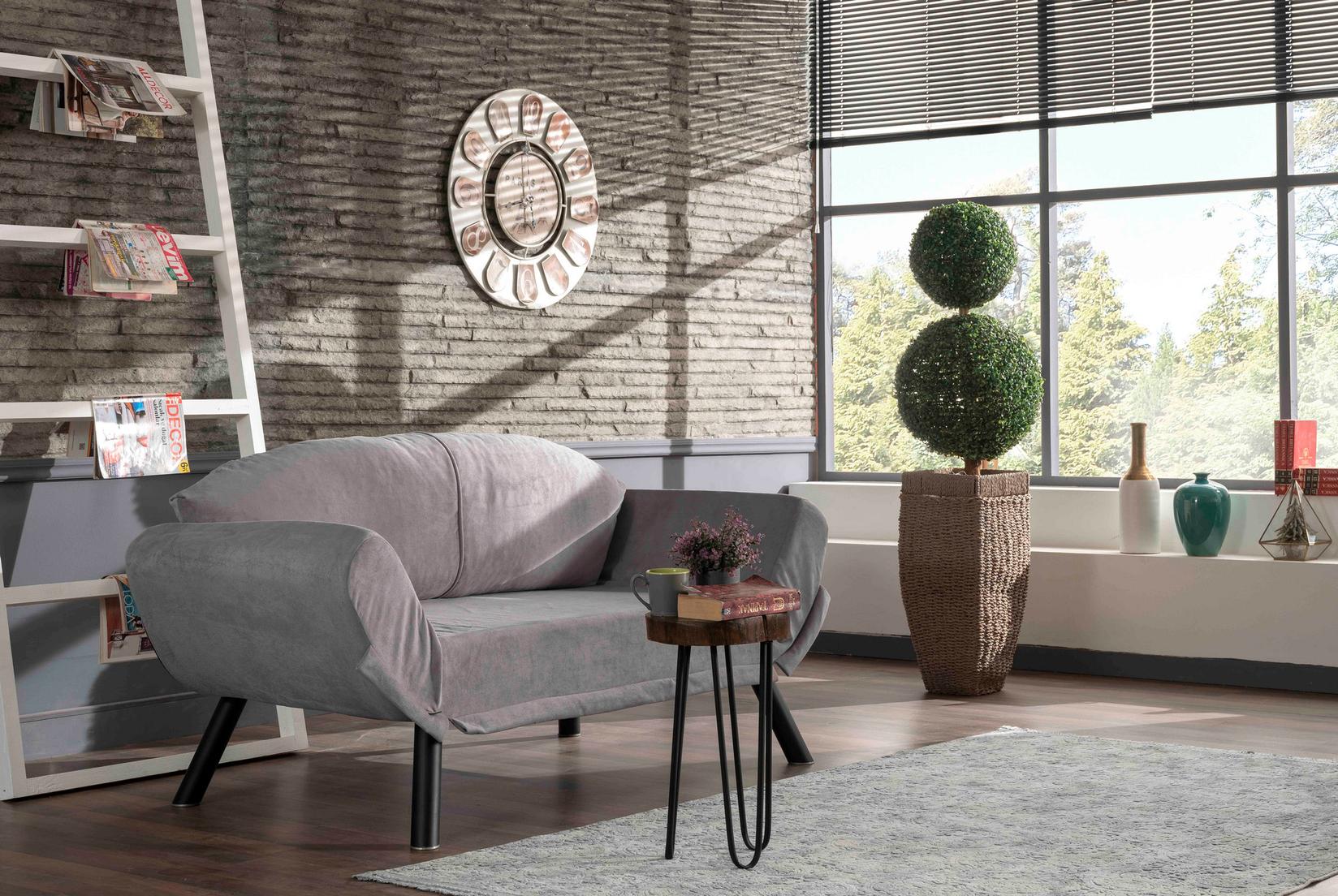 Atelier del Sofa Dvosed na razvlačenje Genzo 177x87x75cm Sivi