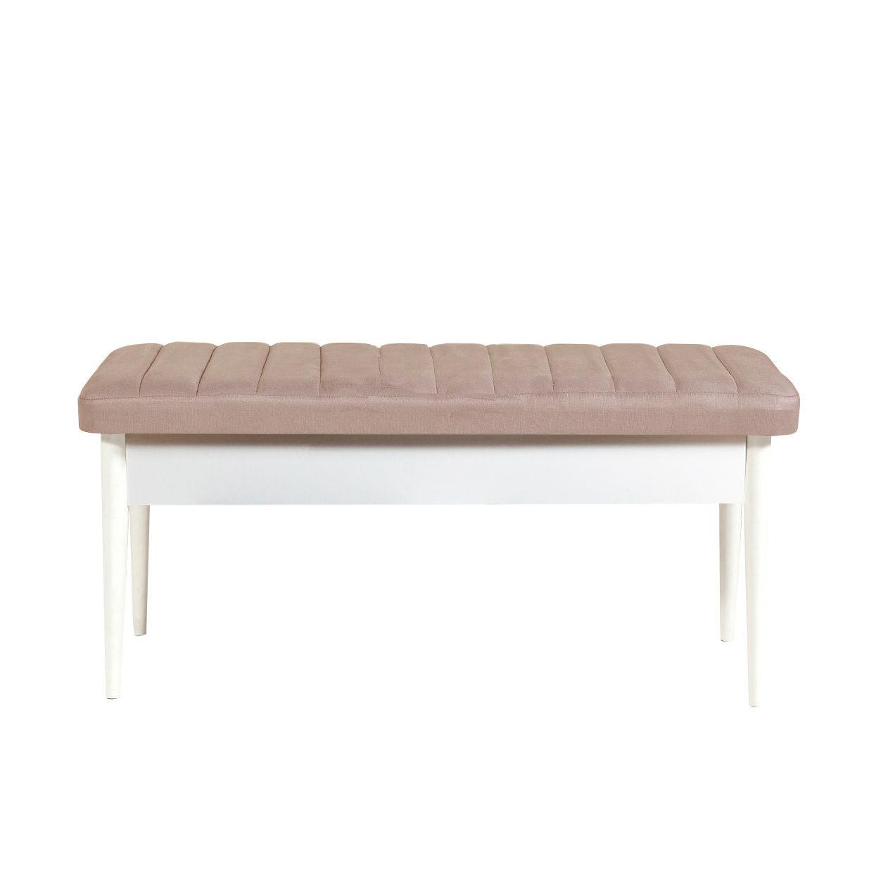 Hanah Home Trpezarijska klupa Vina Bench 110x48x40cm Bijelo-Bež