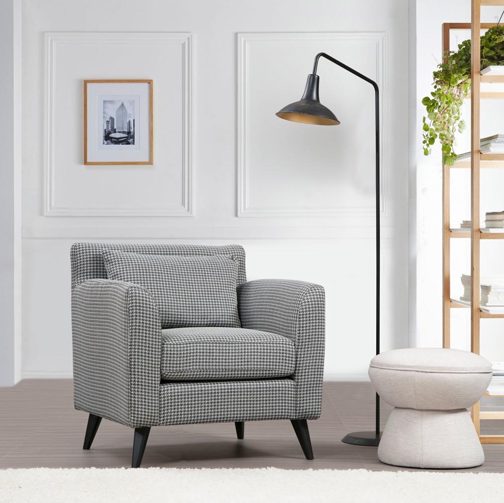 Atelier del Sofa Fotelja Nordic Arm 75x83x82cm Crno-Bijela
