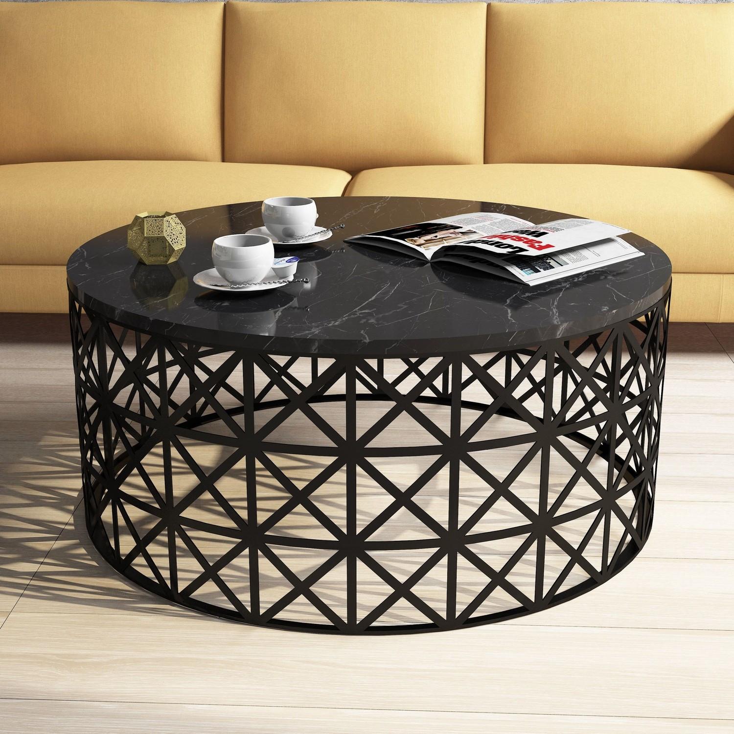 Hanah Home Klub sto Selin 90x38x90cm Crni