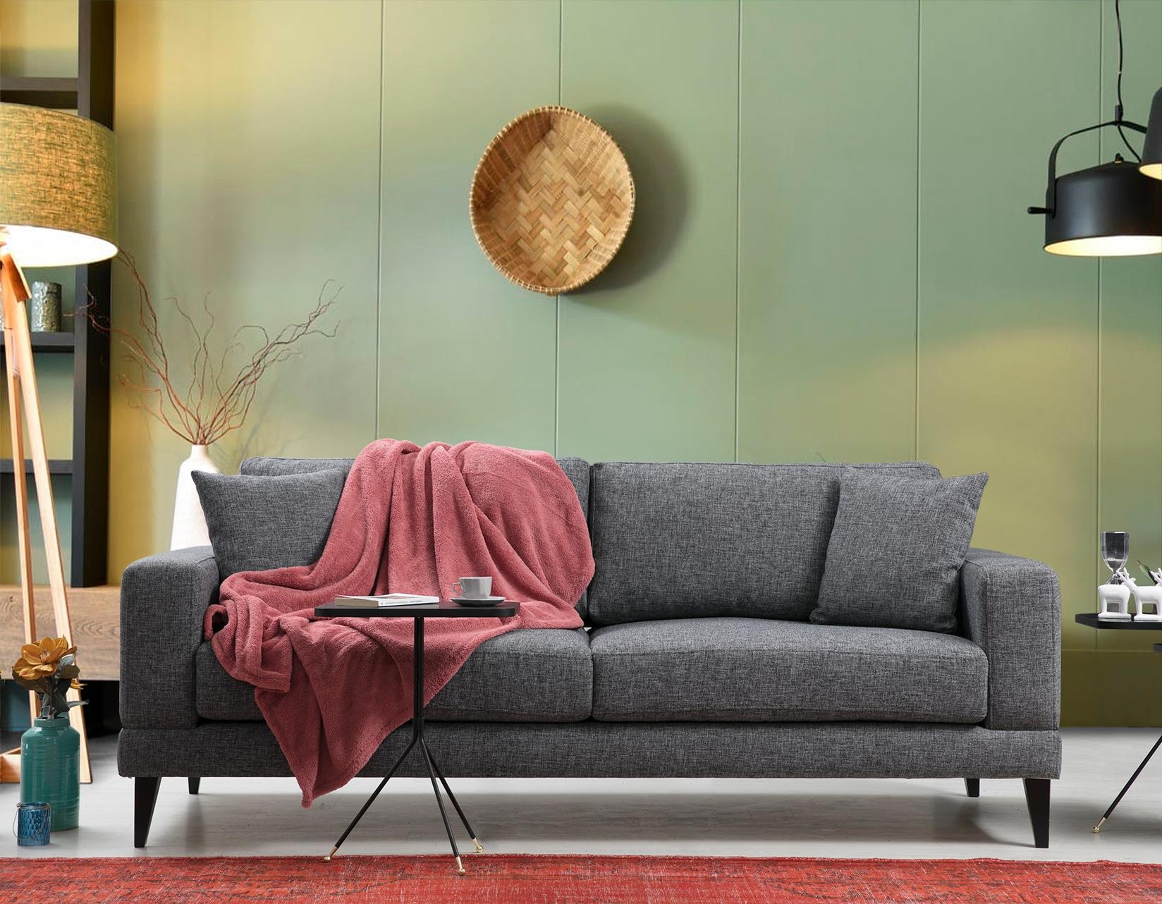 Atelier del Sofa Trosed na razvlačenje Nordic 90x85x210cm Tamnosivi