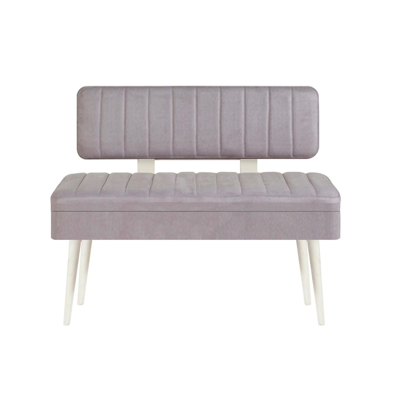 Hanah Home Trpezarijska klupa Vina 0701 110x85x36cm Bijelo-Siva