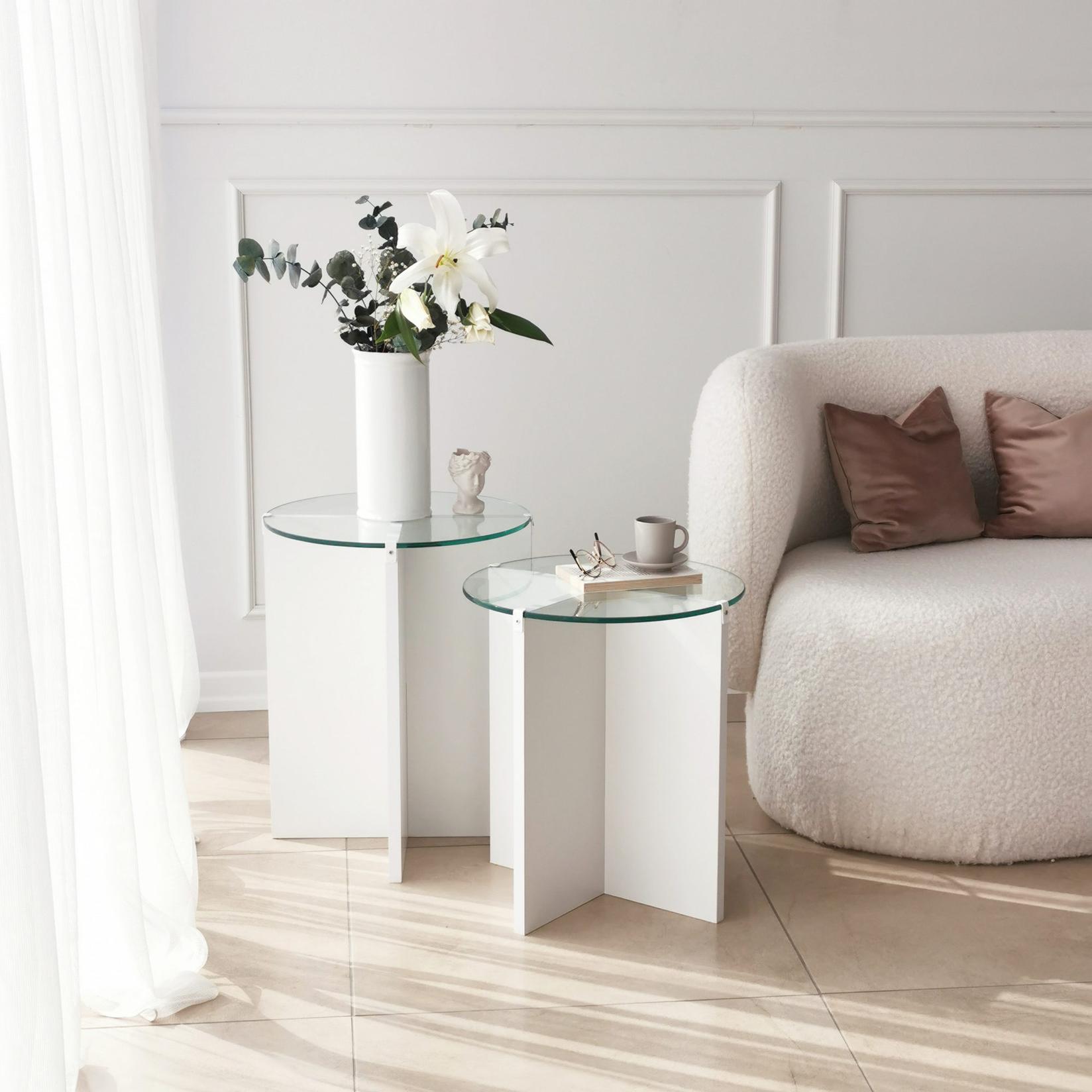 Hanah Home Set klub stolova, 2 komada Lily 40cm Bijeli