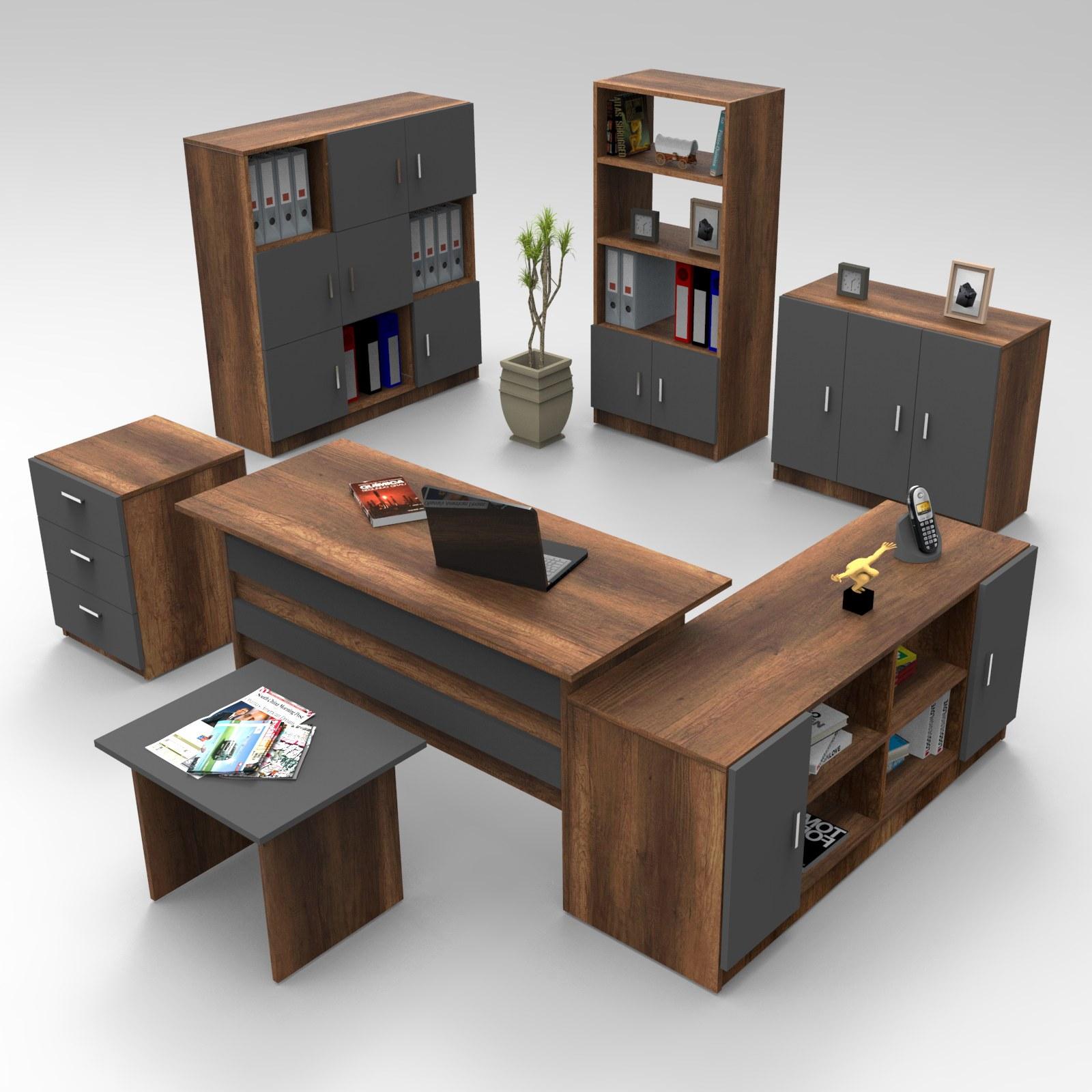 Hanah Home Kancelarijski set Braon-Antracit