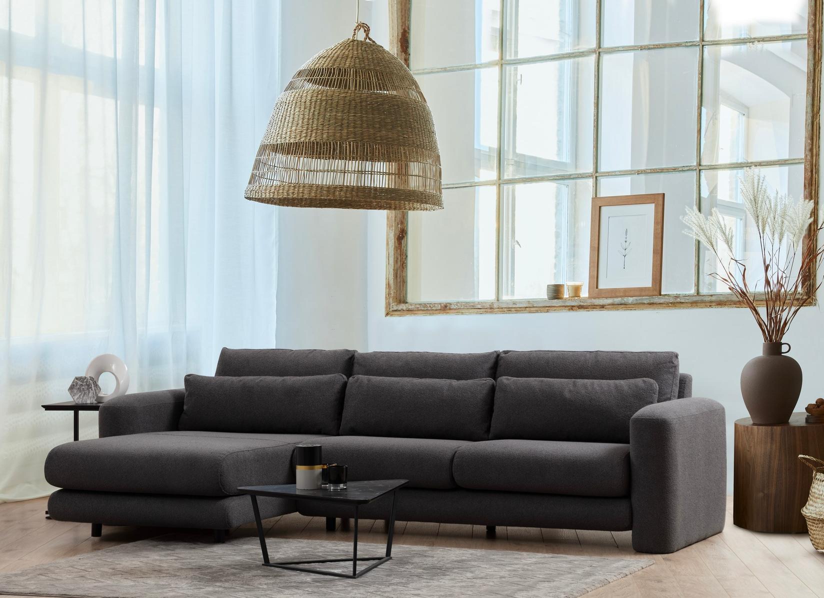 Atelier del Sofa Ugaona garnitura Lily 97x73x290cm Siva