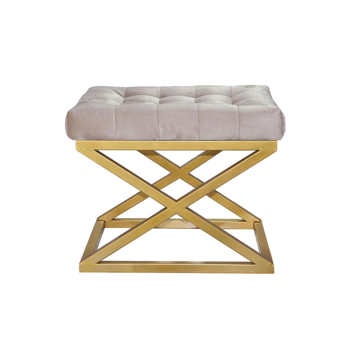 Atelier del Sofa Tabure 50x42x40cm, Zlatno-Krem