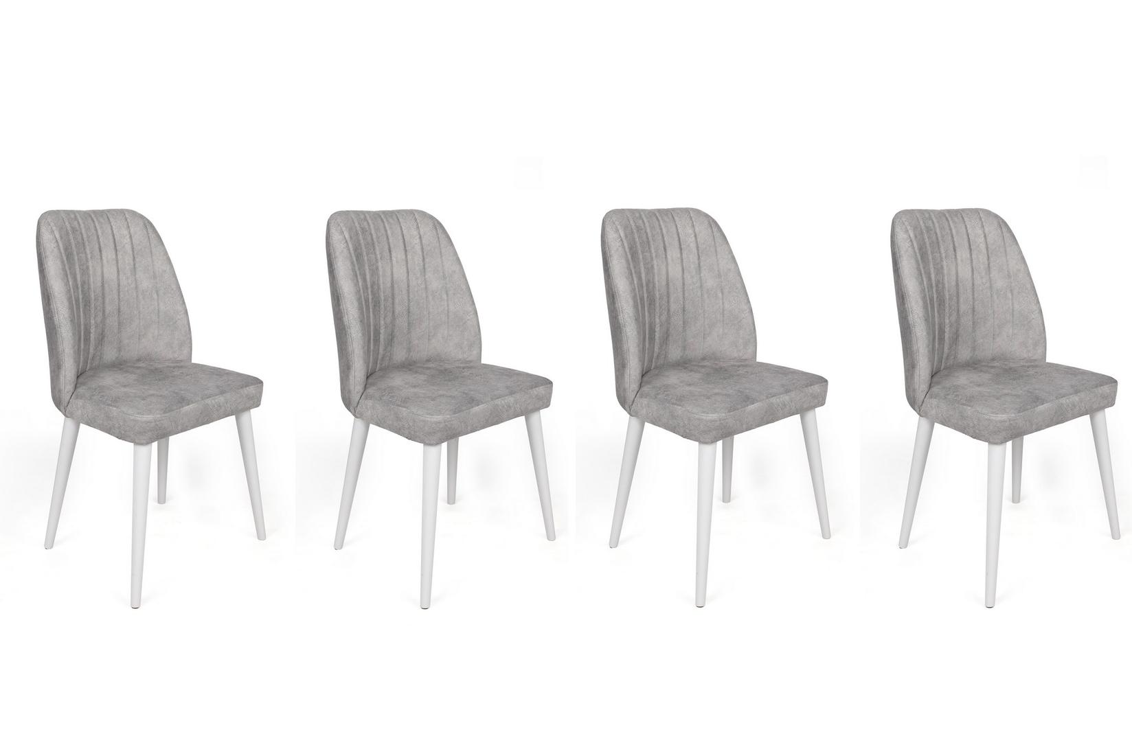 Hanah Home Set 4 trpezarijske stolice Alfa Sivo-Bijeli