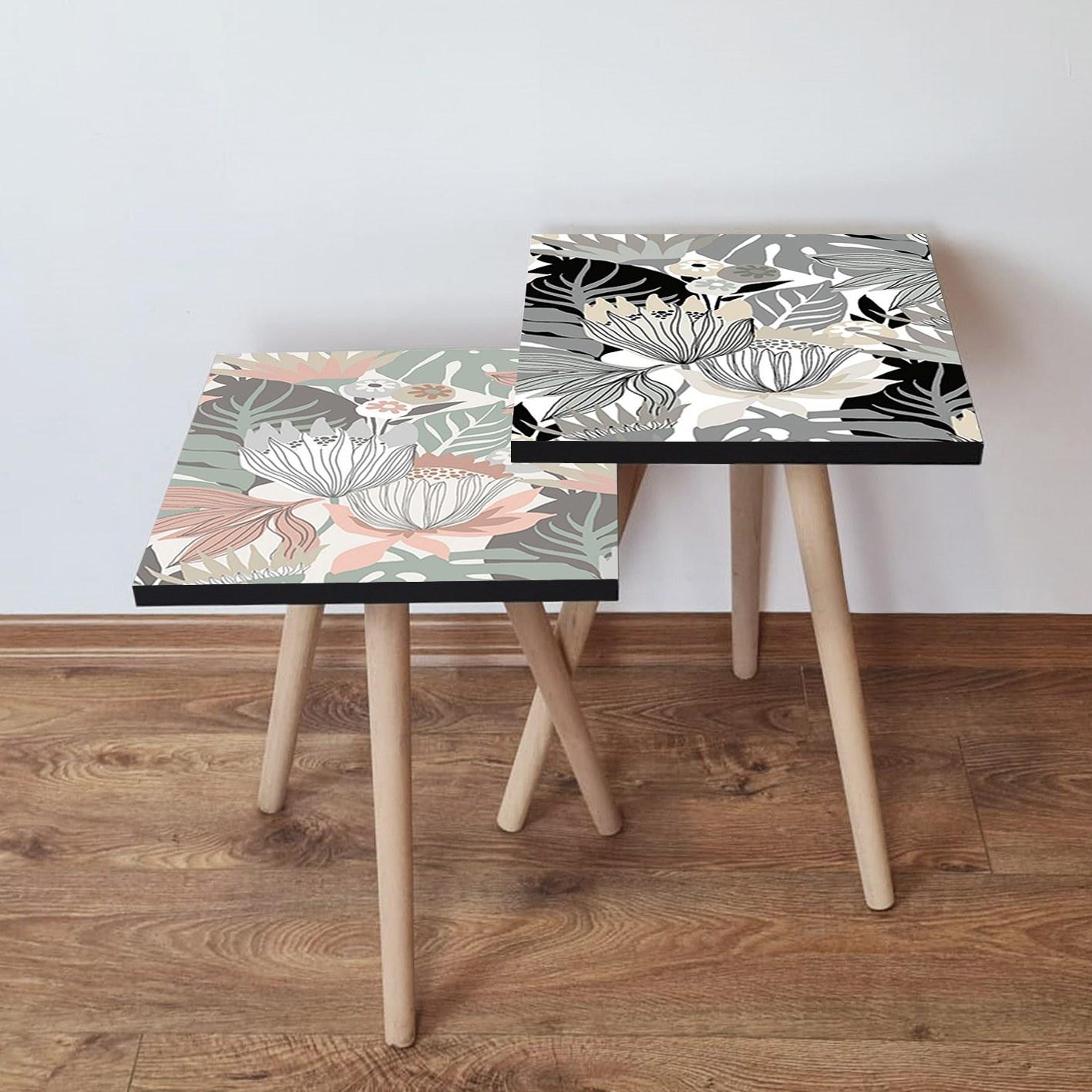 Hanah Home Set klub stolova, 2 komada Šareni