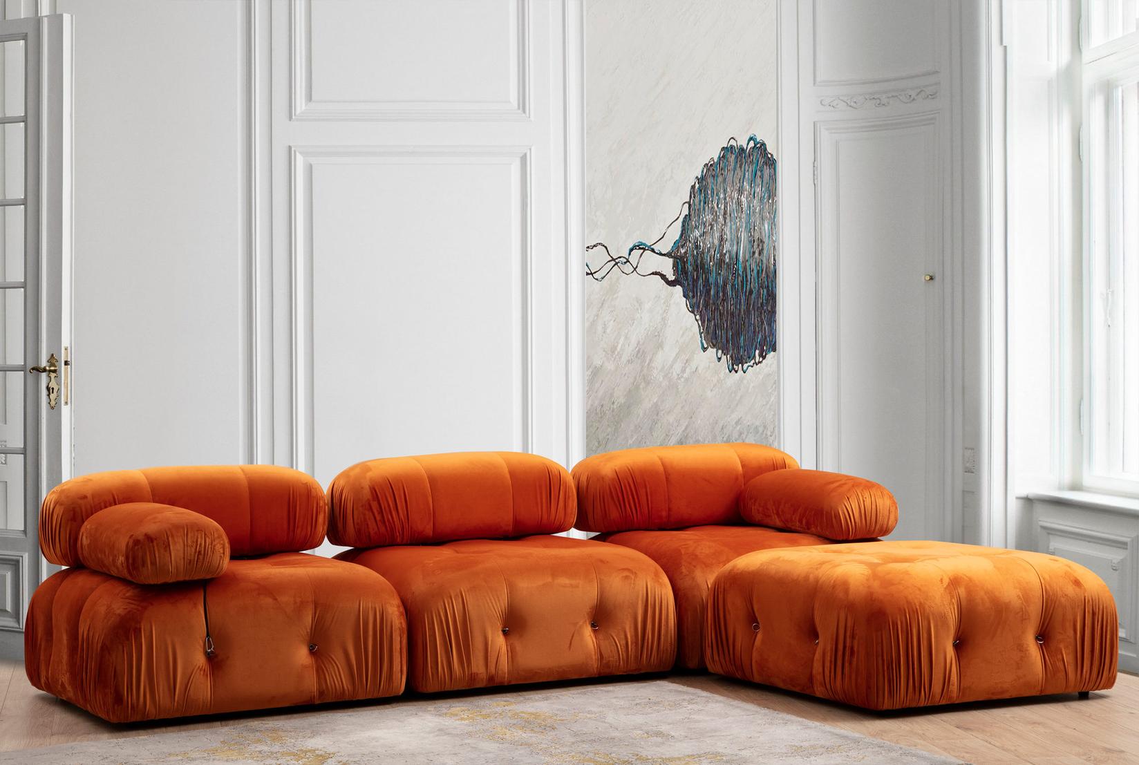 Atelier del Sofa Ugaona garnitura 95x75x288cm Narandžasta