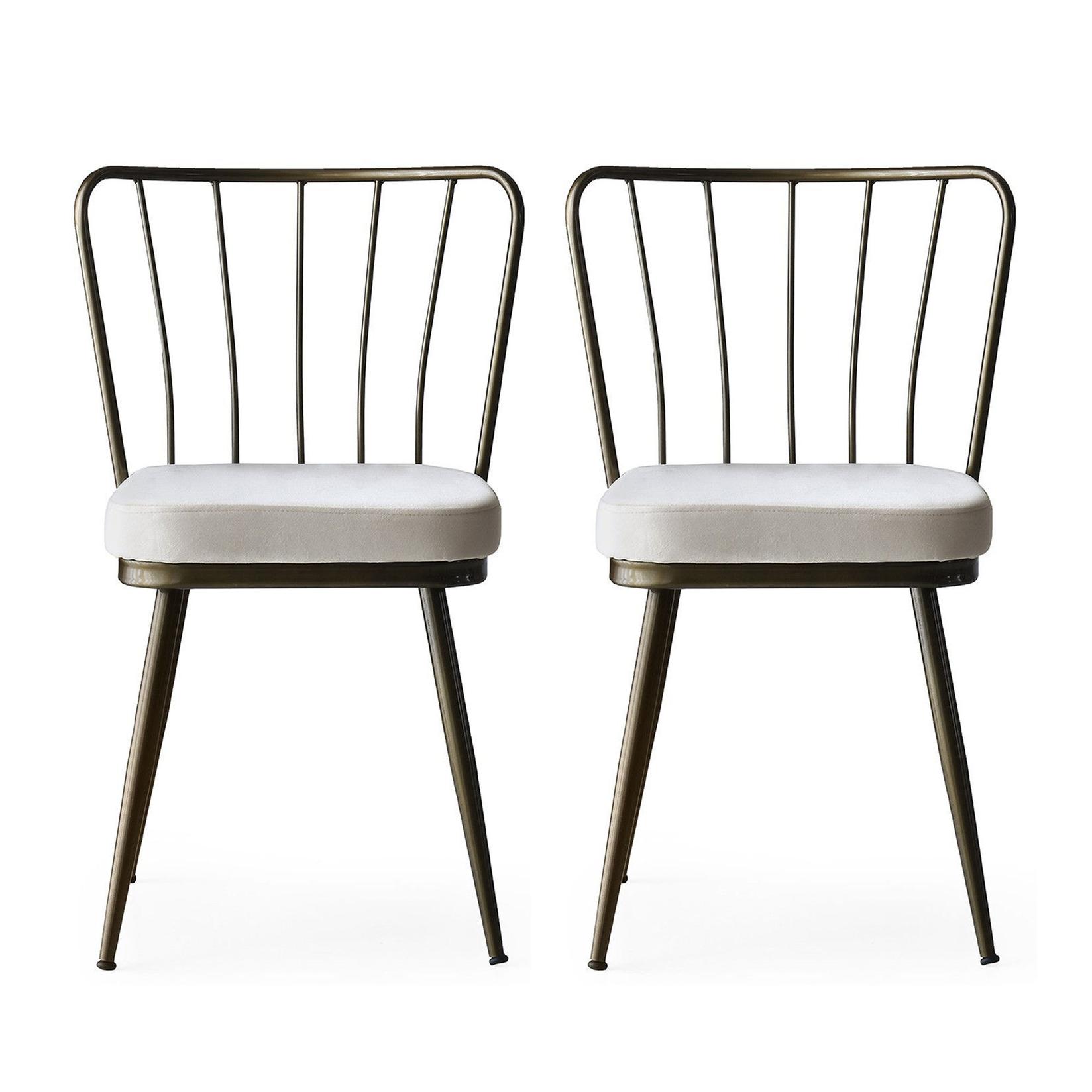 Hanah Home Set 2 trpezarijske stolice Krem