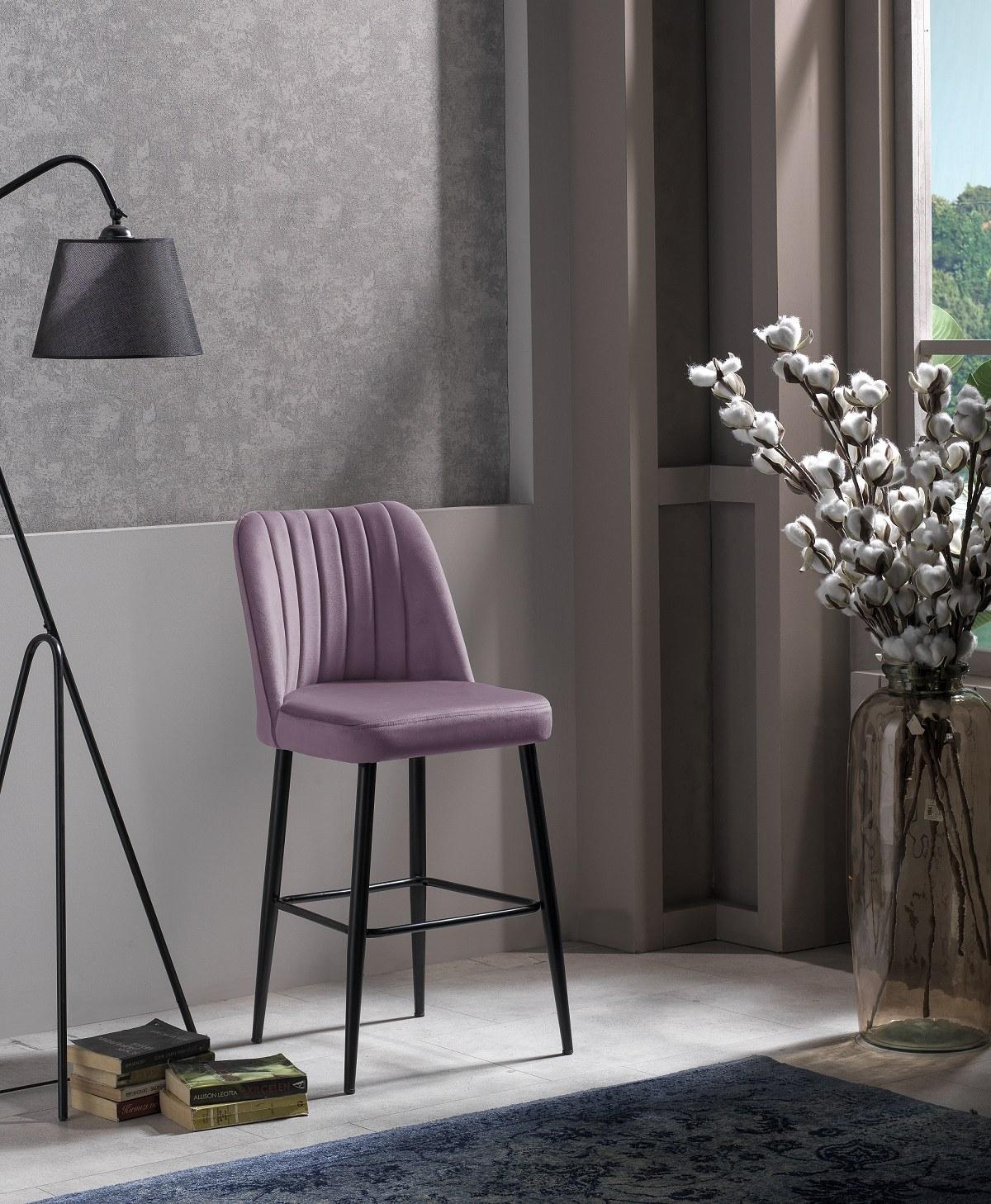 Hanah Home Set 2 barske stolice Lavanda-Crni