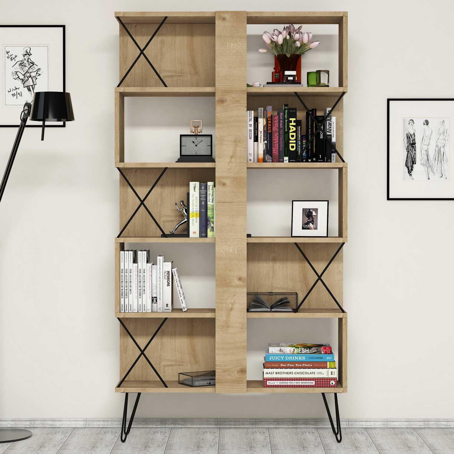 Hanah Home Polica 90x167,3x22cm Hrast