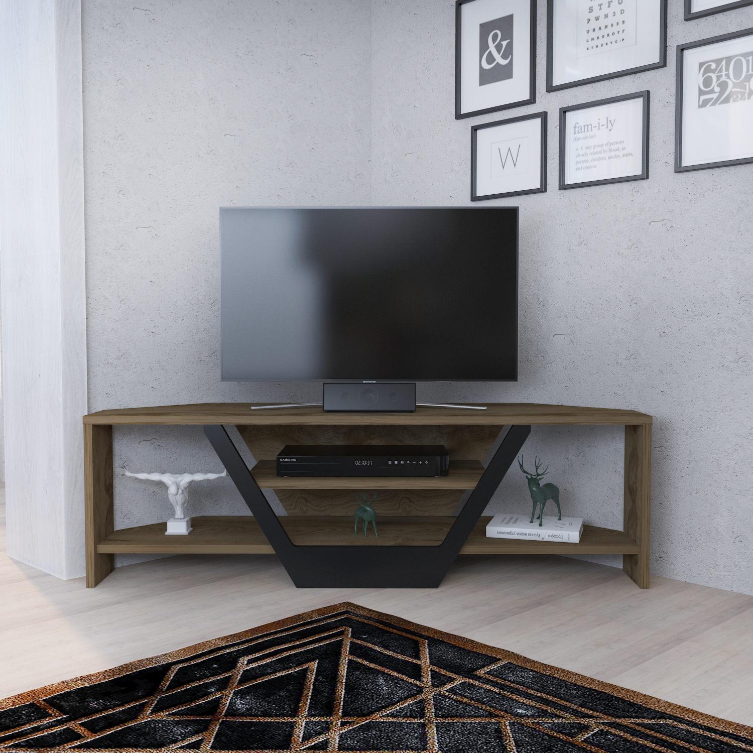 Hanah home TV Komoda Sares Smeđe-Crna