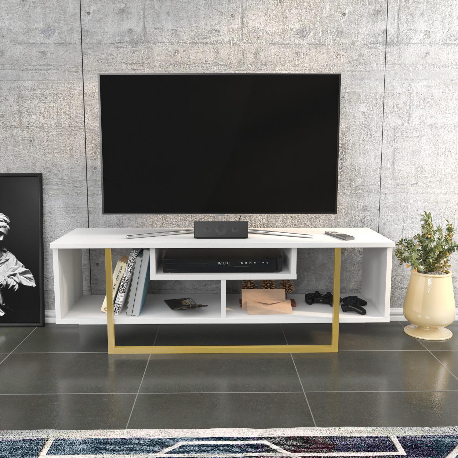 Hanah home TV Komoda Asal 120 Zlatno-Bijela