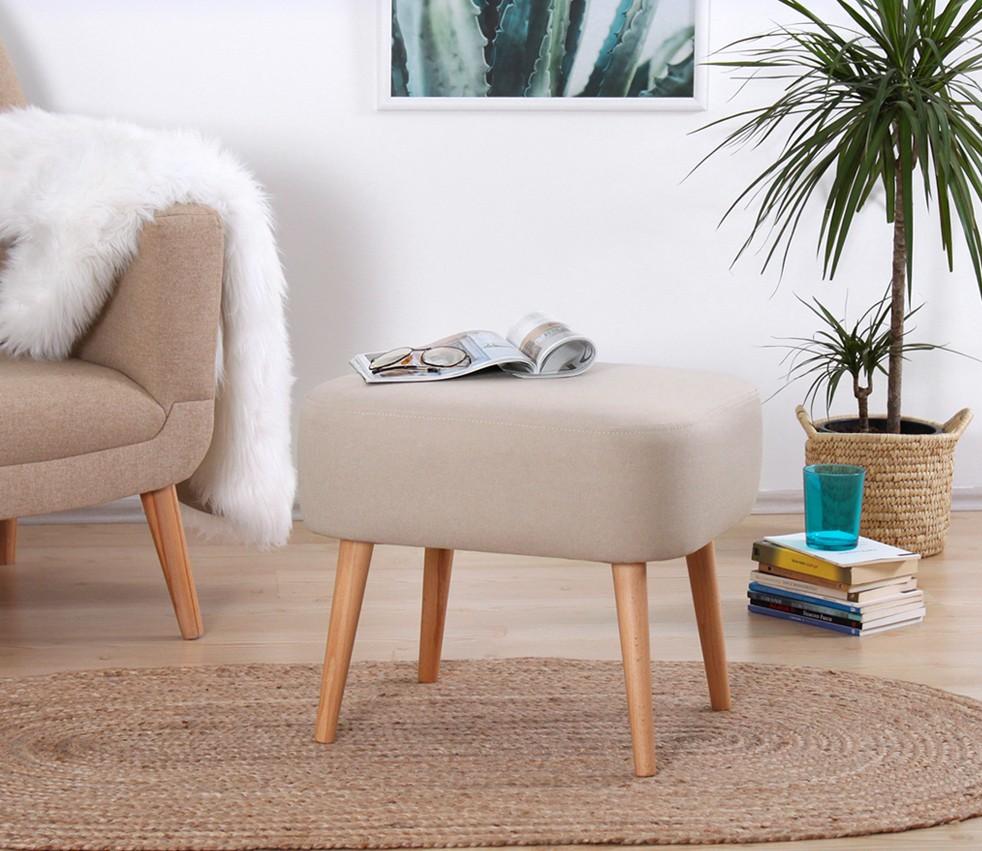 Atelier del Sofa Tabure 50x43x42cm, Krem