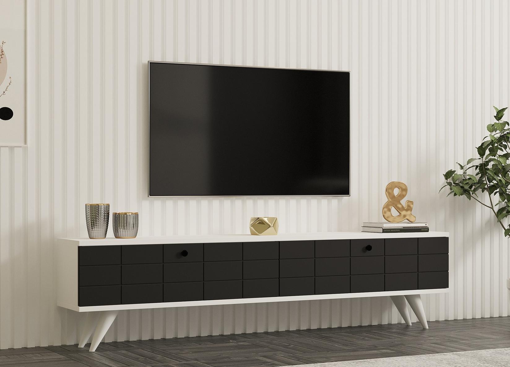 Hanah home TV Komoda Alberi Antracit-Bijela