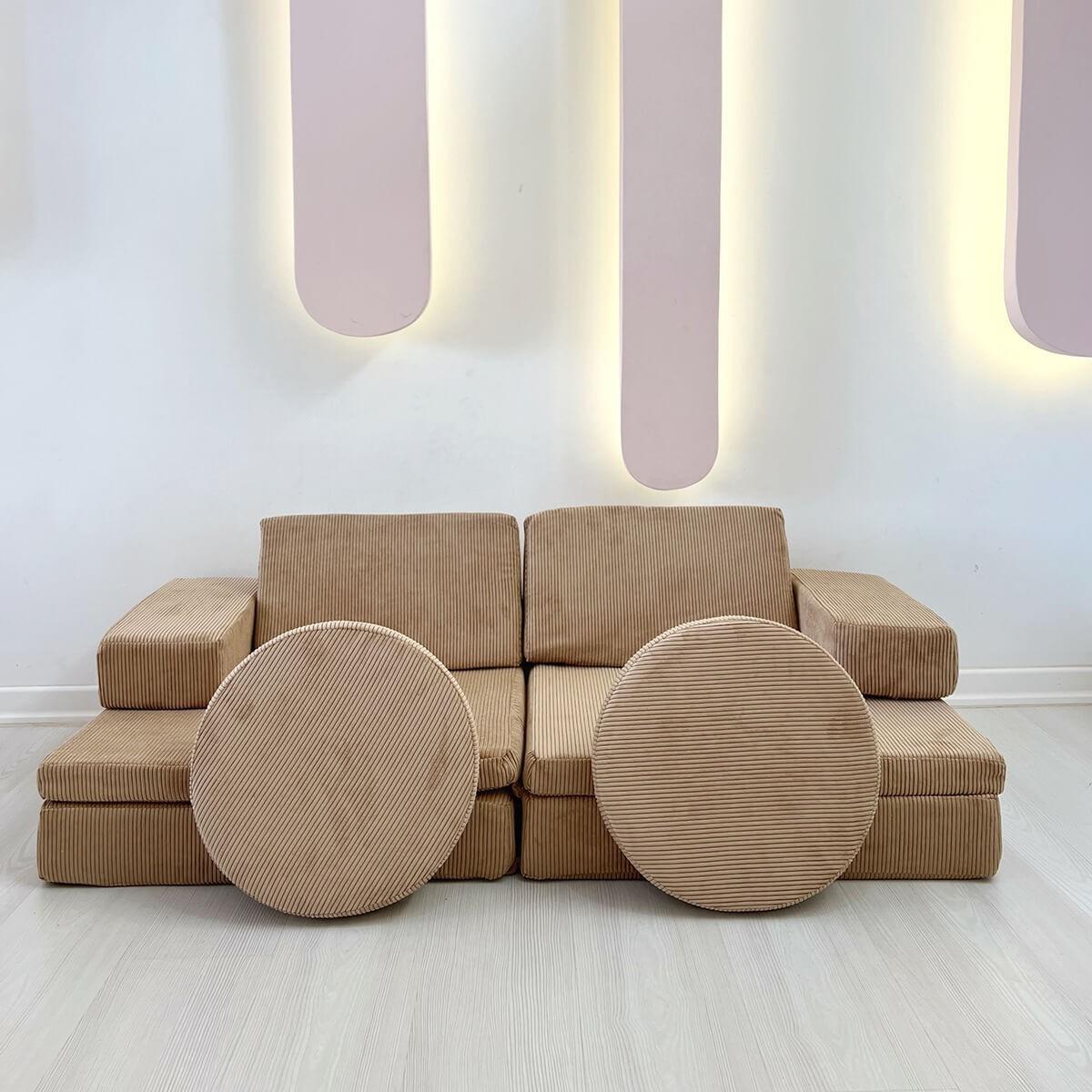 Atelier del Sofa Dvosed na razvlačenje Puzzle 140x46x70cm Kamel