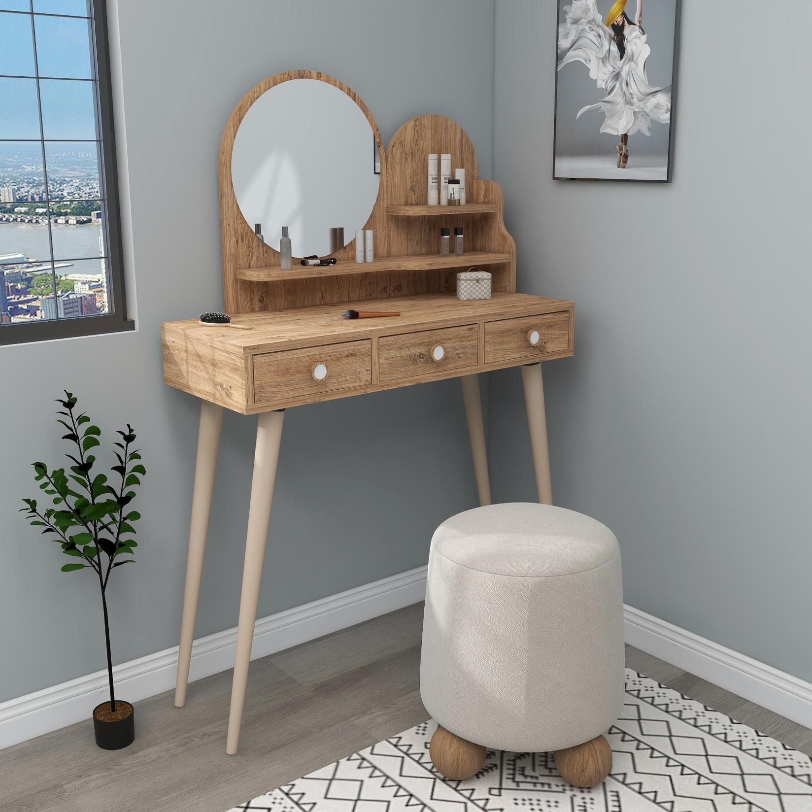 Hanah Home Sto za šminkanje 74x130,8x35cm Bež
