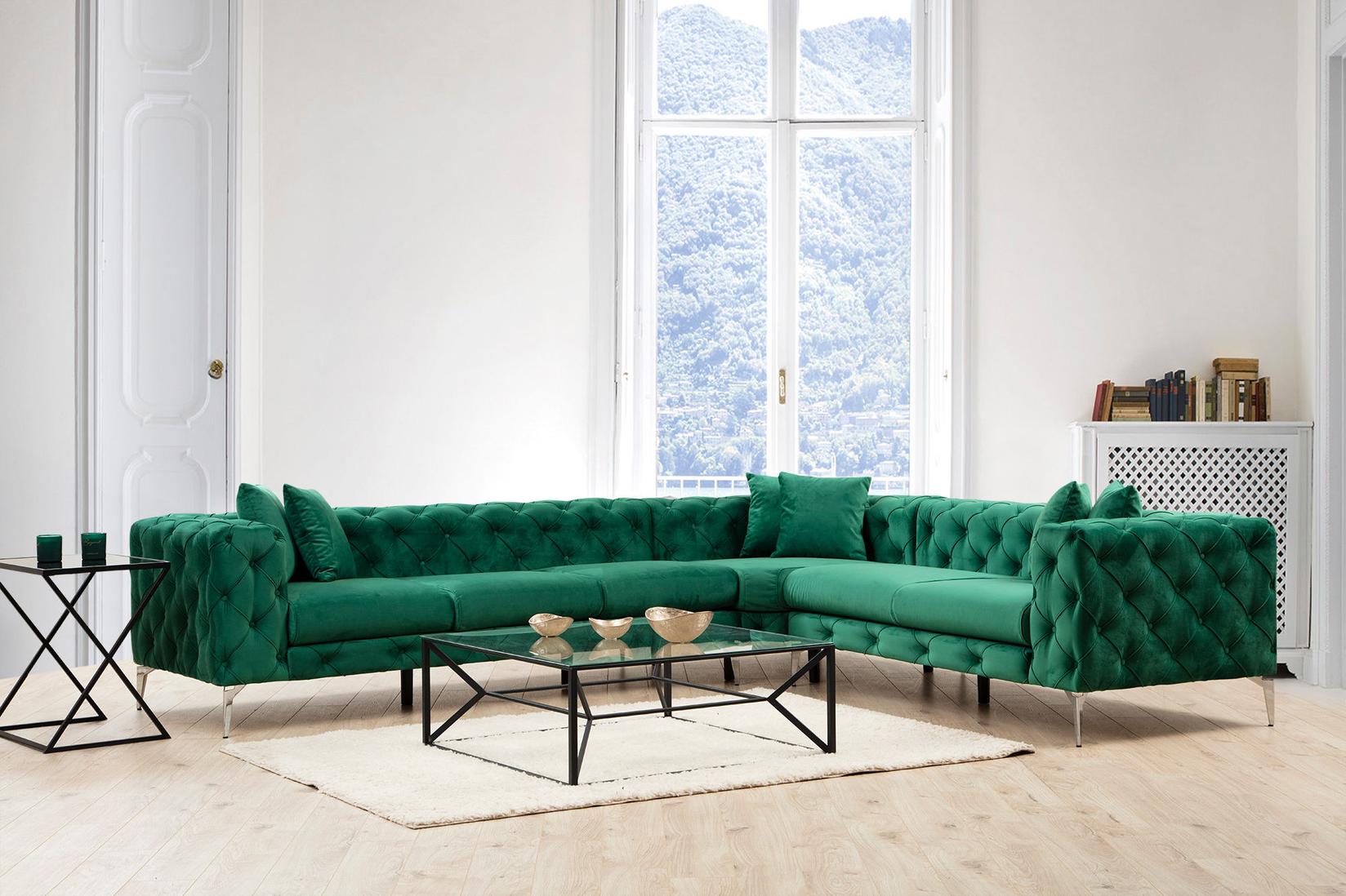 Atelier del Sofa Ugaona garnitura Como 310x70x270cm Zelena