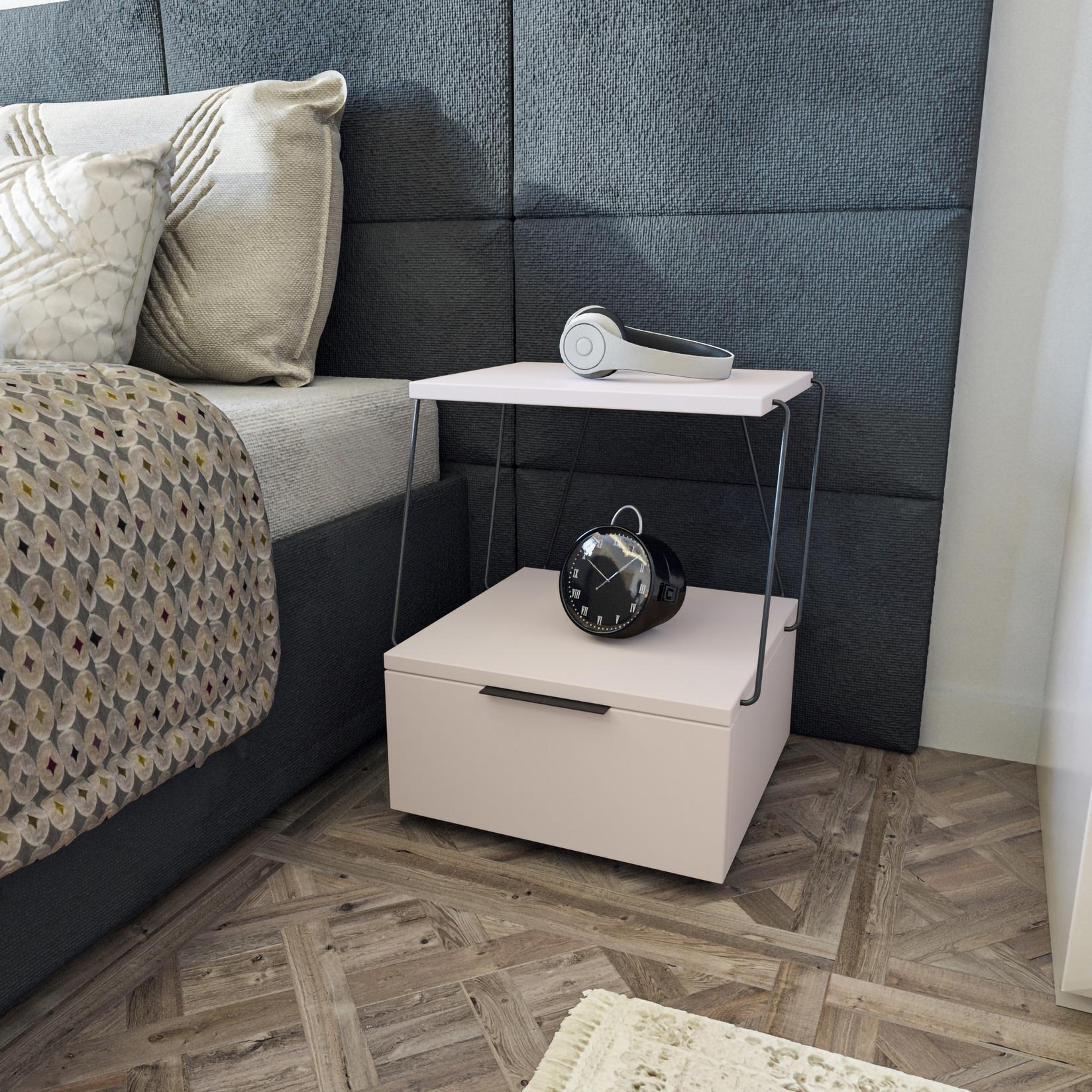 Hanah Home Noćni ormarić Tekoba 42x52x41cm Bijeli