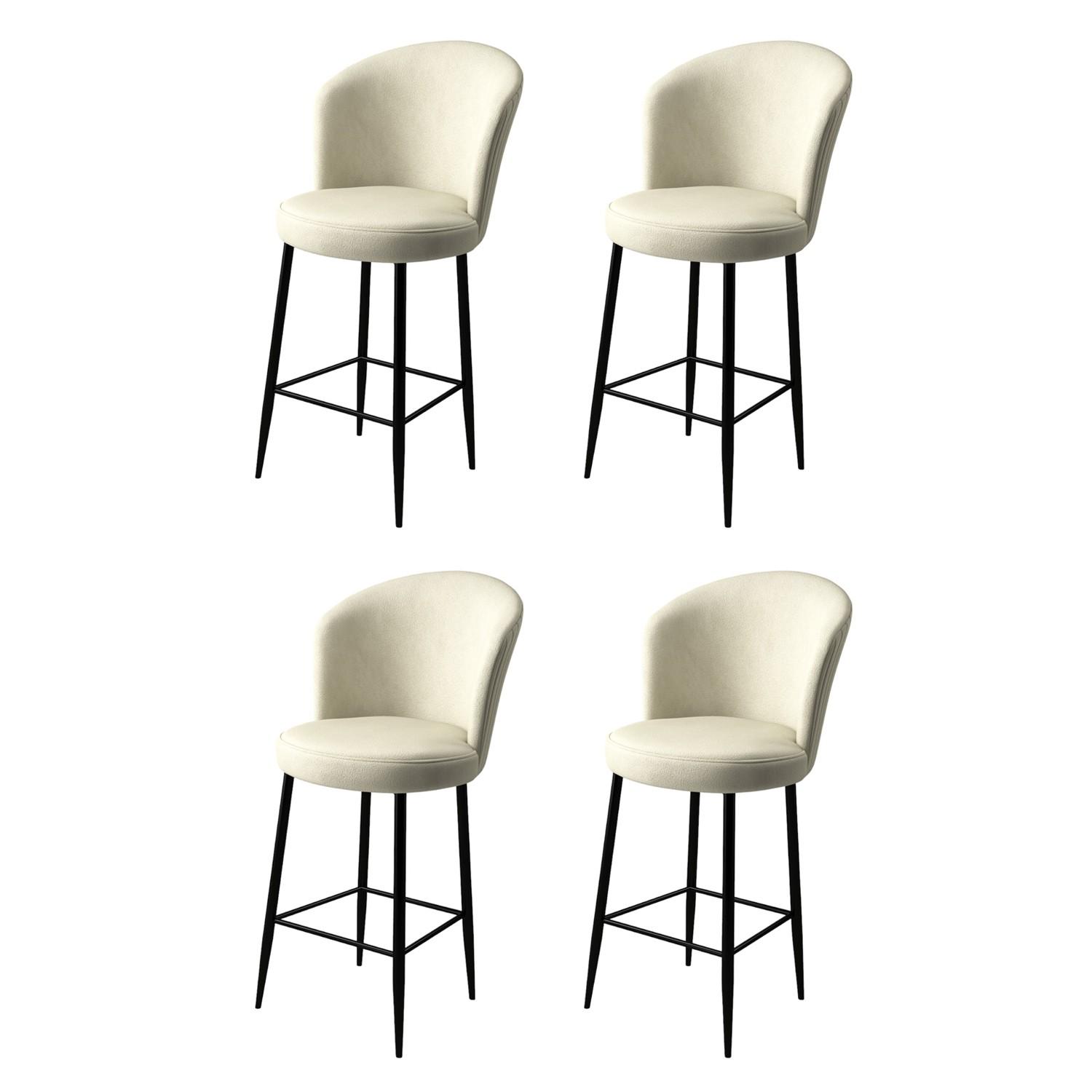 Hanah Home Set 4 barske stolice Fora Krem-Crni