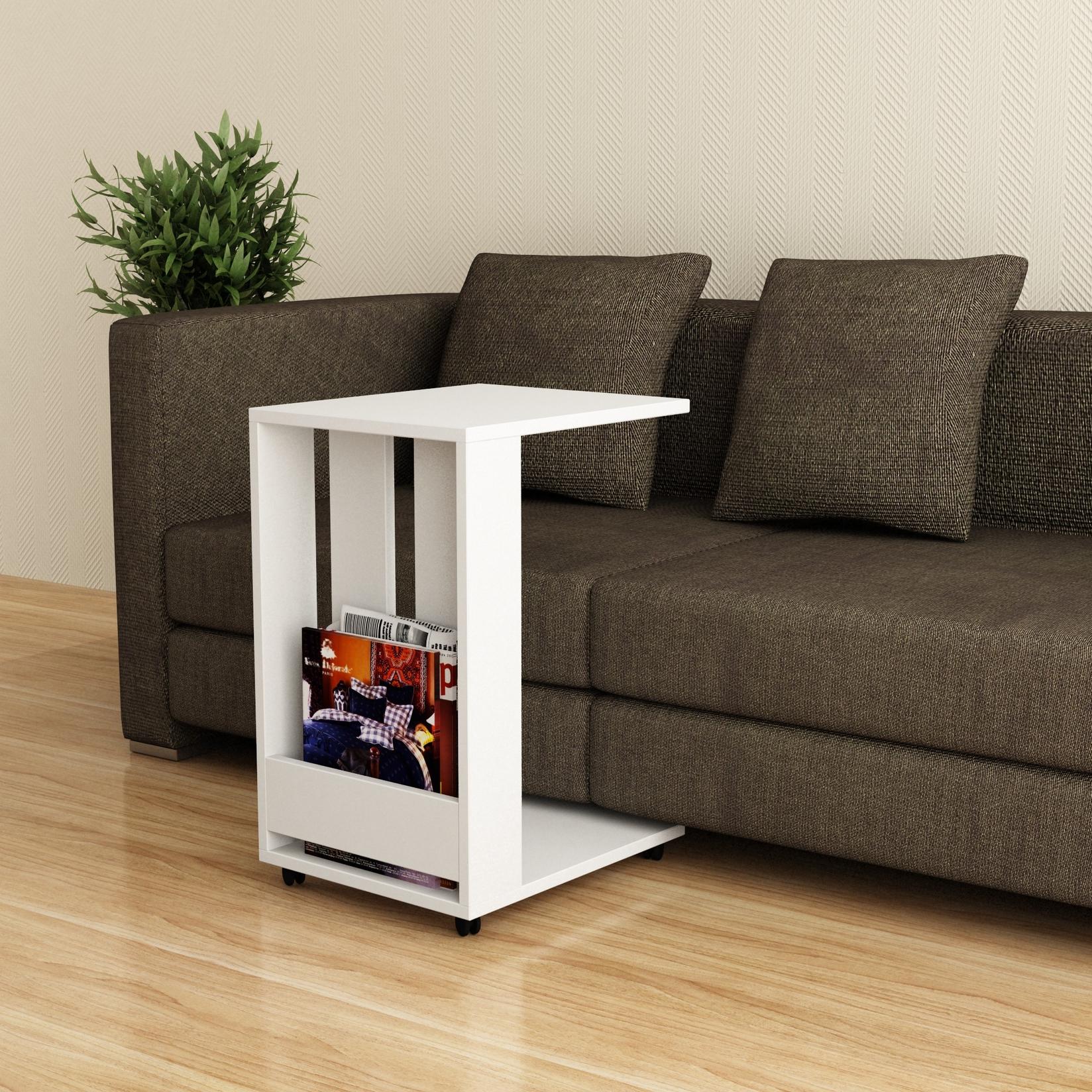 Hanah home Klub sto Edi 37x60x45cm Bijeli