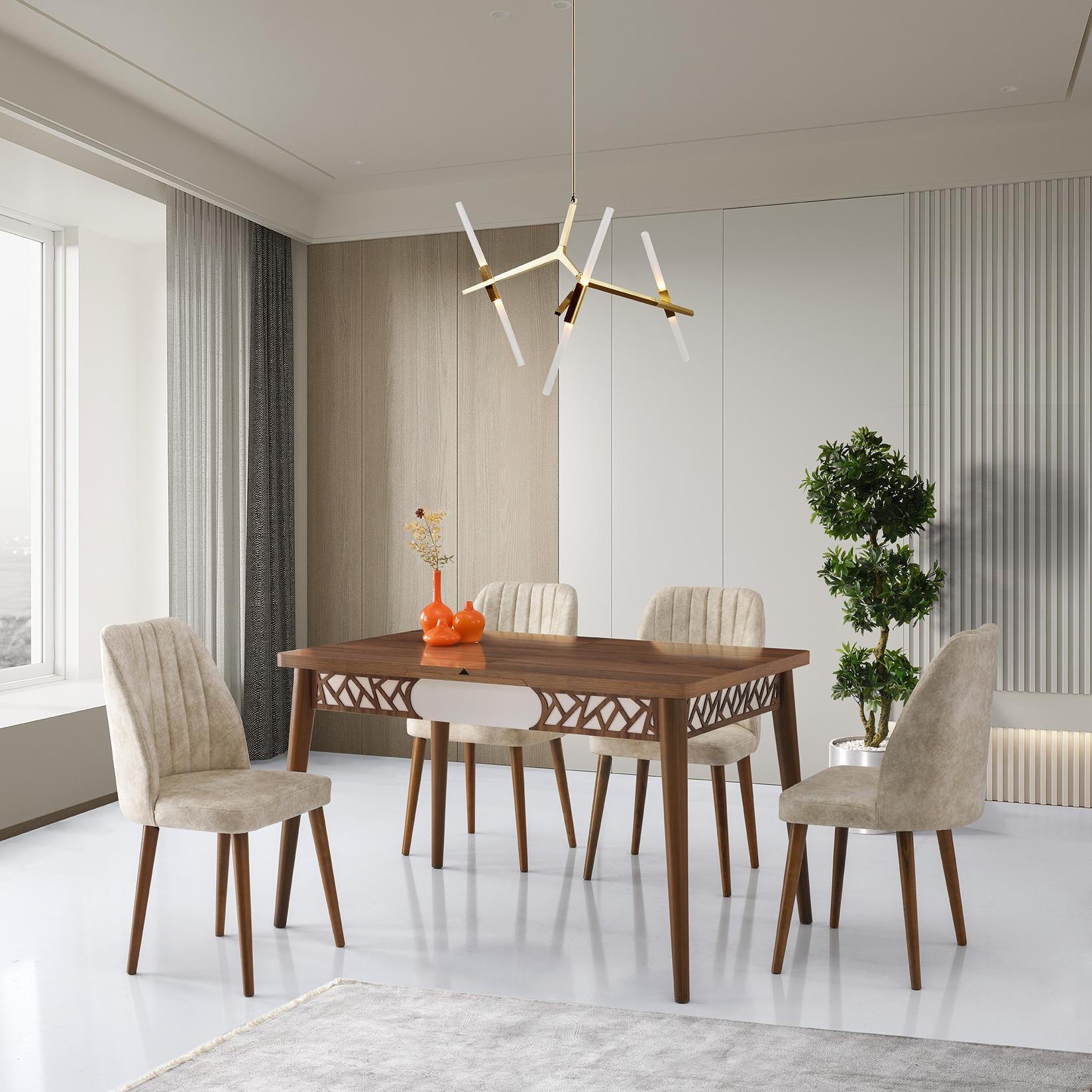 Hanah home Trpezarijski sto Mira 130x75x80cm Orah