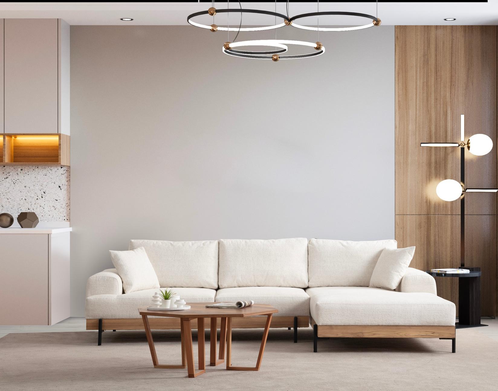 Atelier del Sofa Ugaona garnitura Eti Oak 98x78x280cm Bijela