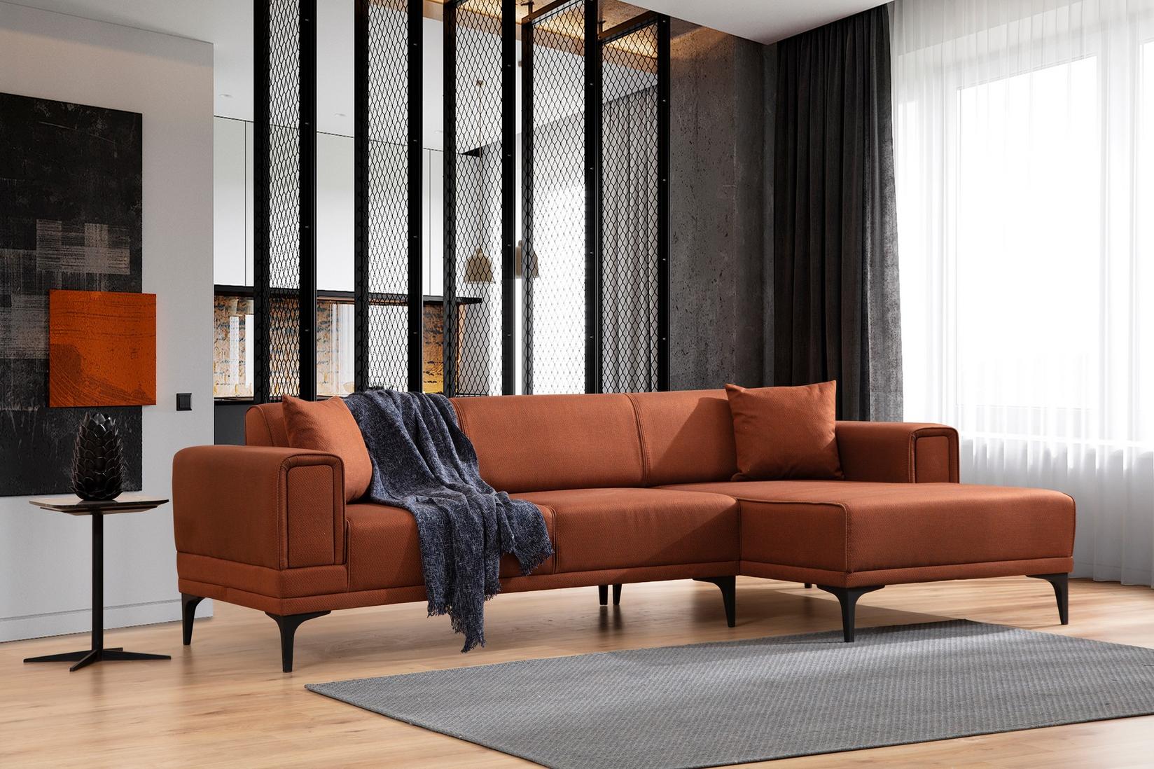 Atelier del Sofa Ugaona garnitura Horizon 85x43x207cm Bronzana