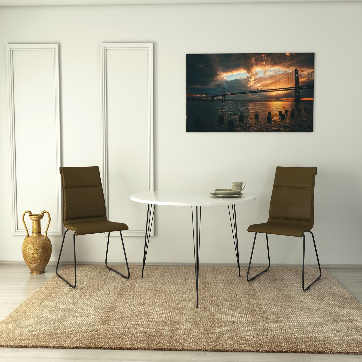 Hanah home Trpezarijski sto Sandalf 90x75x90cm Bijeli