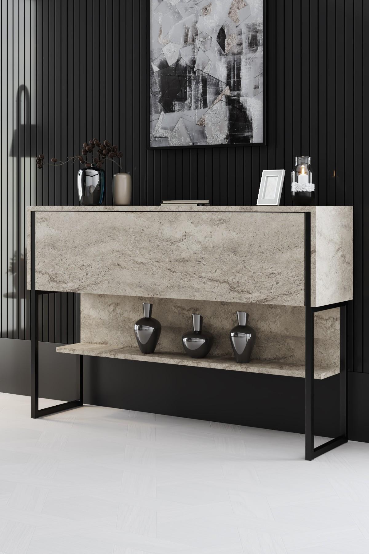 Hanah Home Komoda Luxe 120x80x30cm Bež-Crna