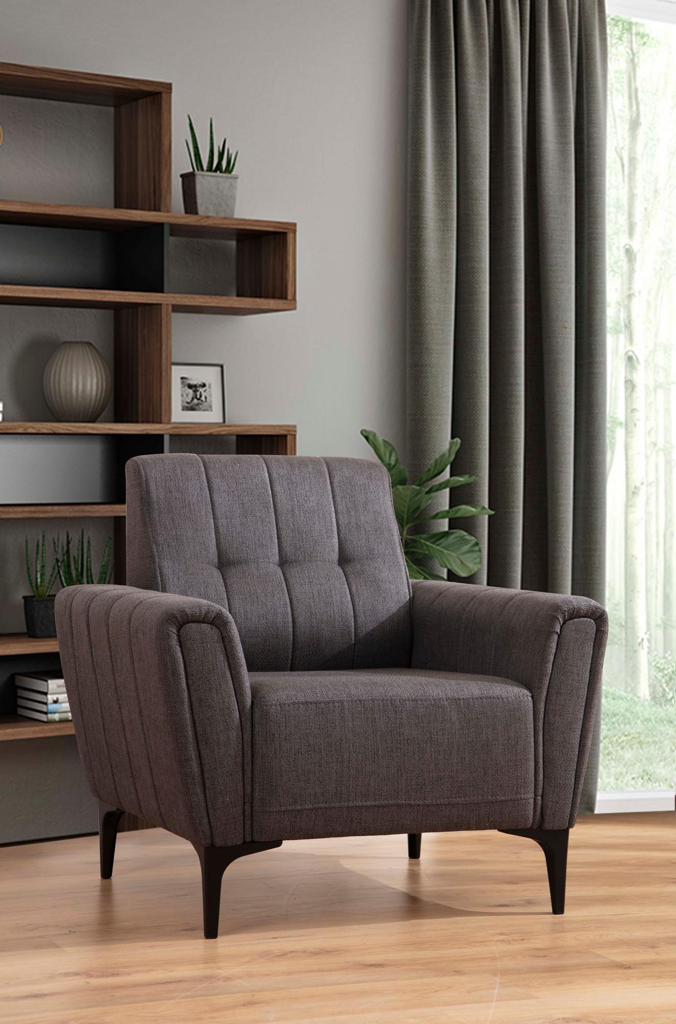 Atelier del Sofa Fotelja Hamlet 95x77x90cm Tamnosiva
