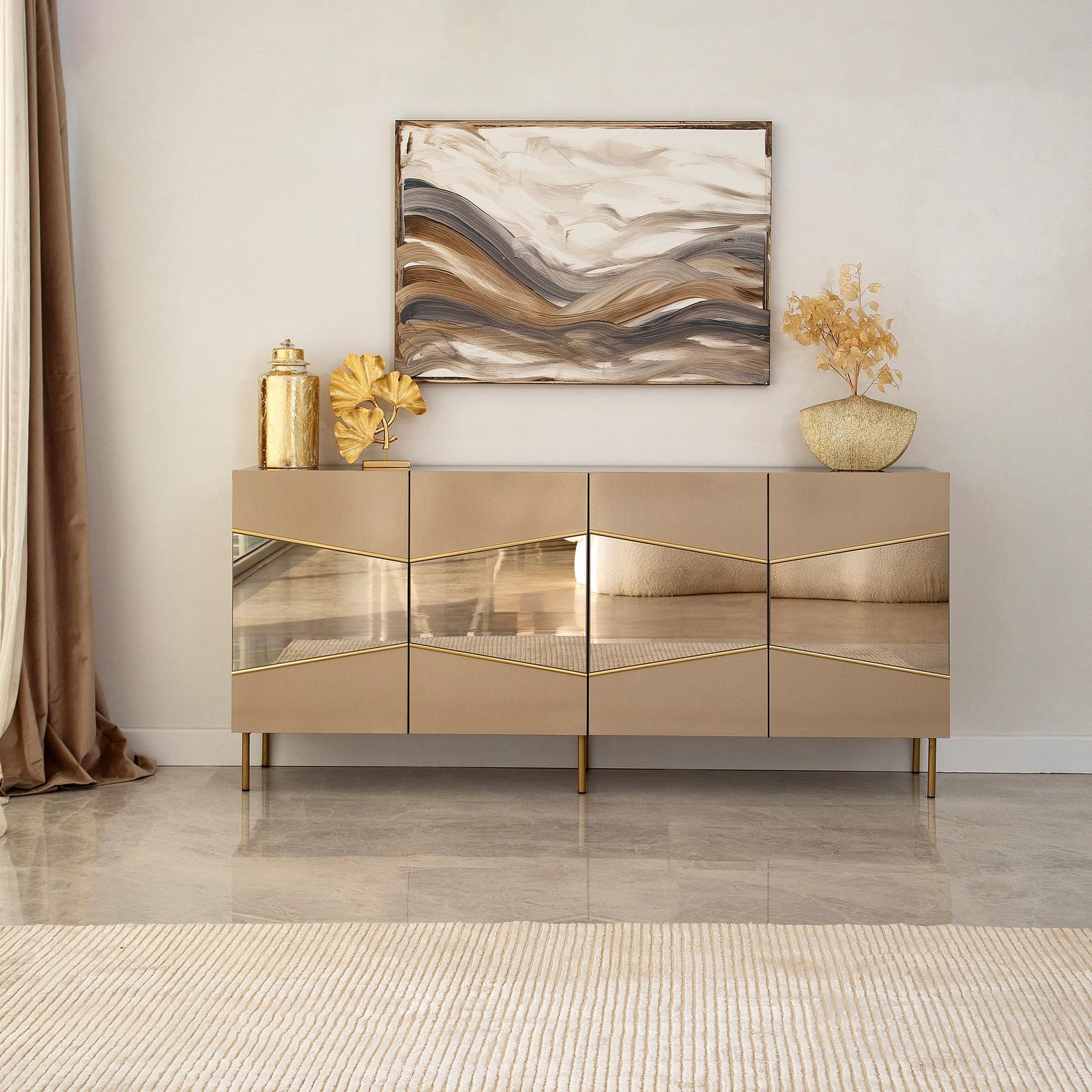 Hanah Home Komoda Nice 180x80x40cm Bronzano-Zlatna