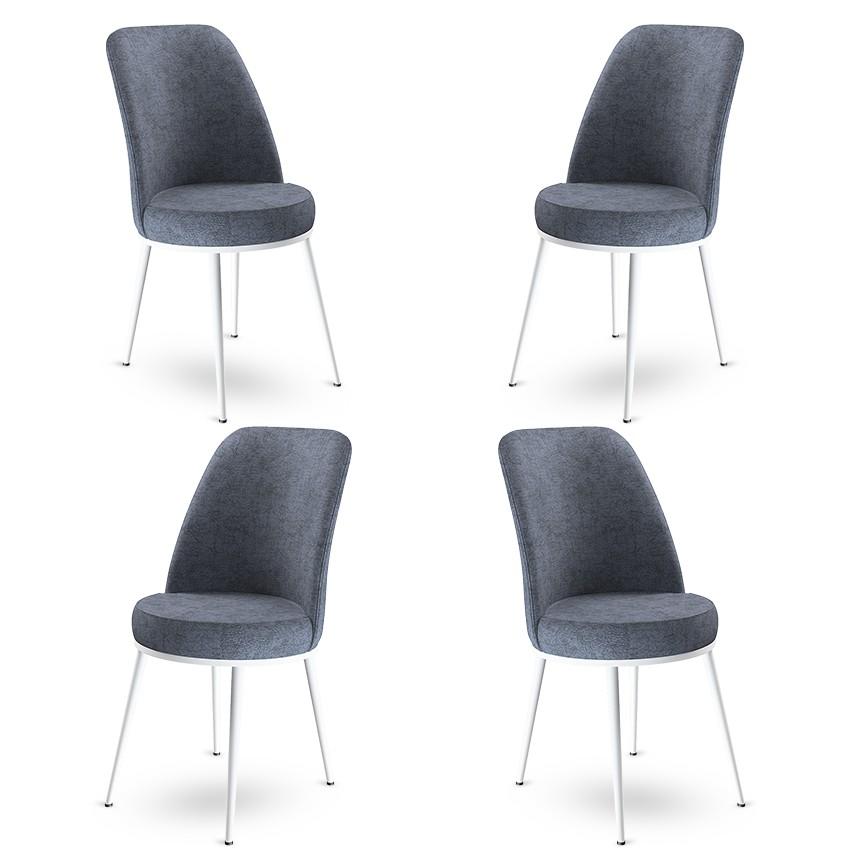 Hanah Home Set 4 trpezarijske stolice Dexa Sivo-Bijeli