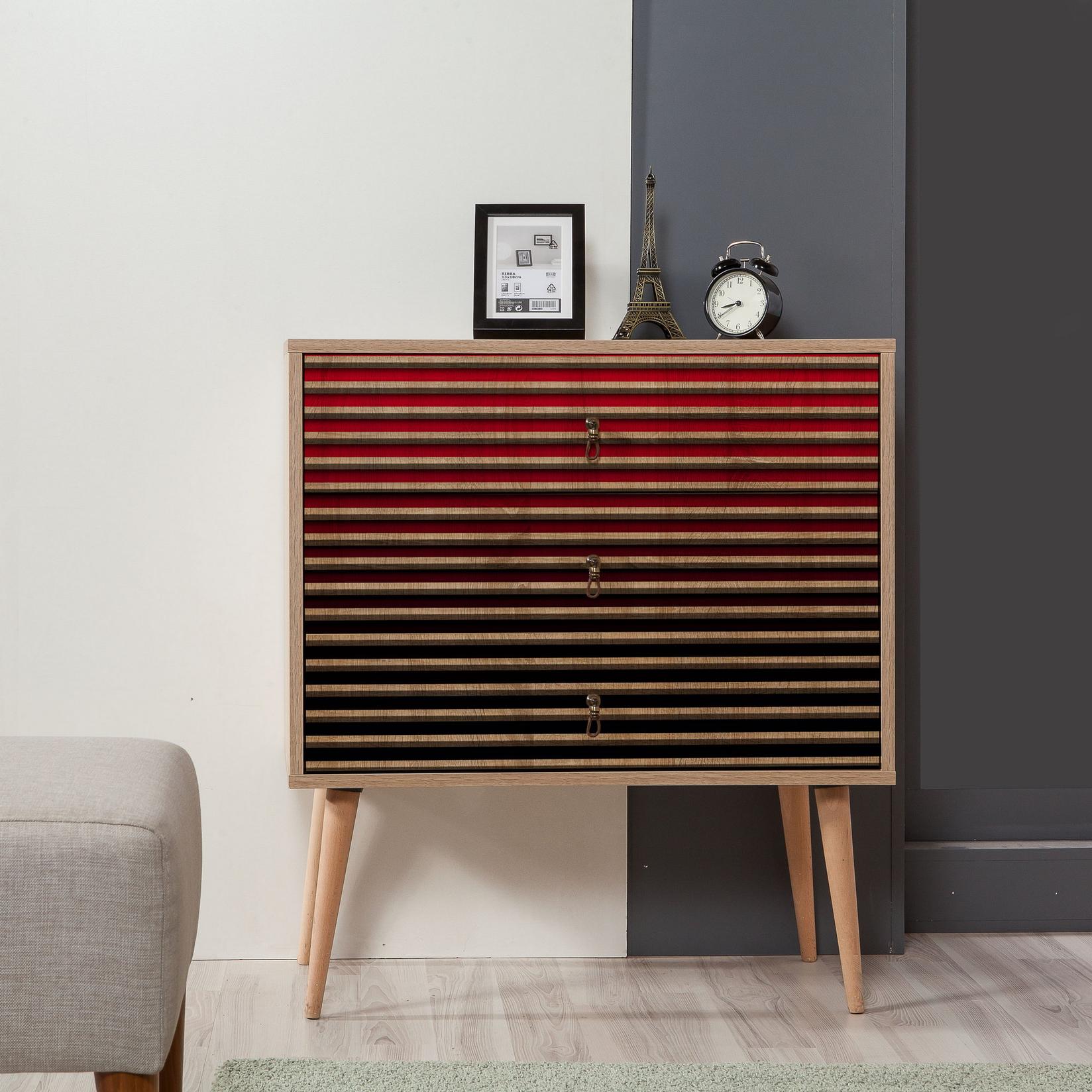Hanah Home Komoda Trio 80x90x40cm Hrast