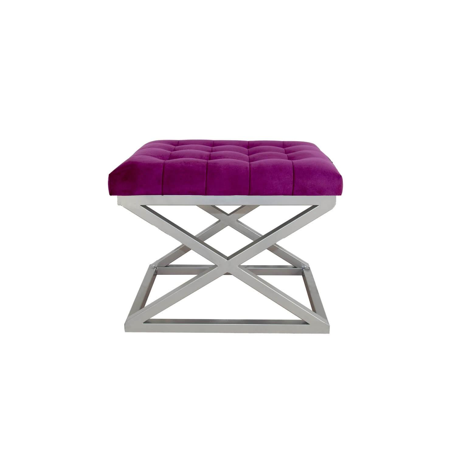 Atelier del Sofa Taburei 50x42x40cm, Srebrno-bordo