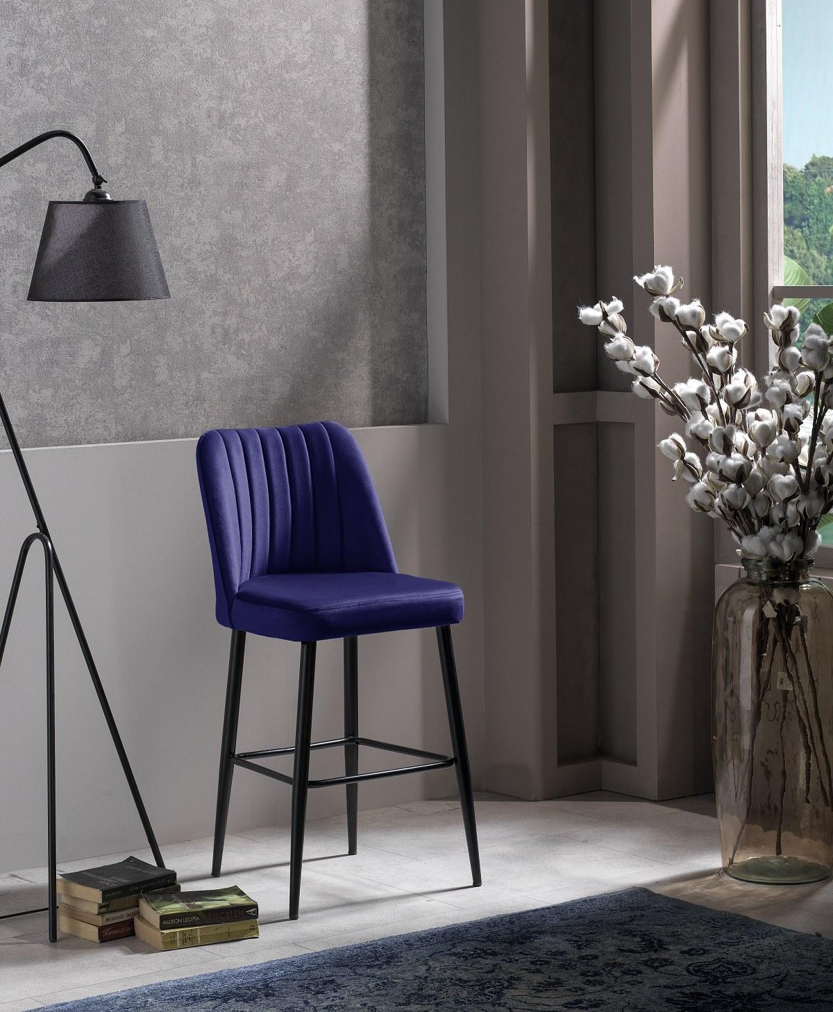 Hanah Home Set 4 barske stolice Vento Teget-Crni