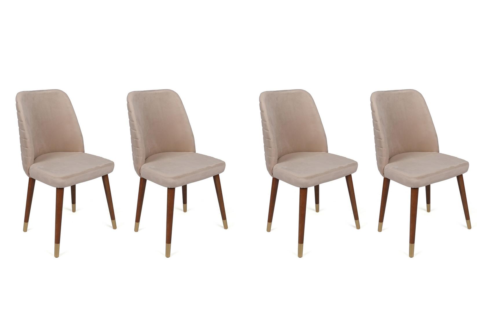 Hanah Home Set 4 trpezarijske stolice Hugo Krem-Zlatni