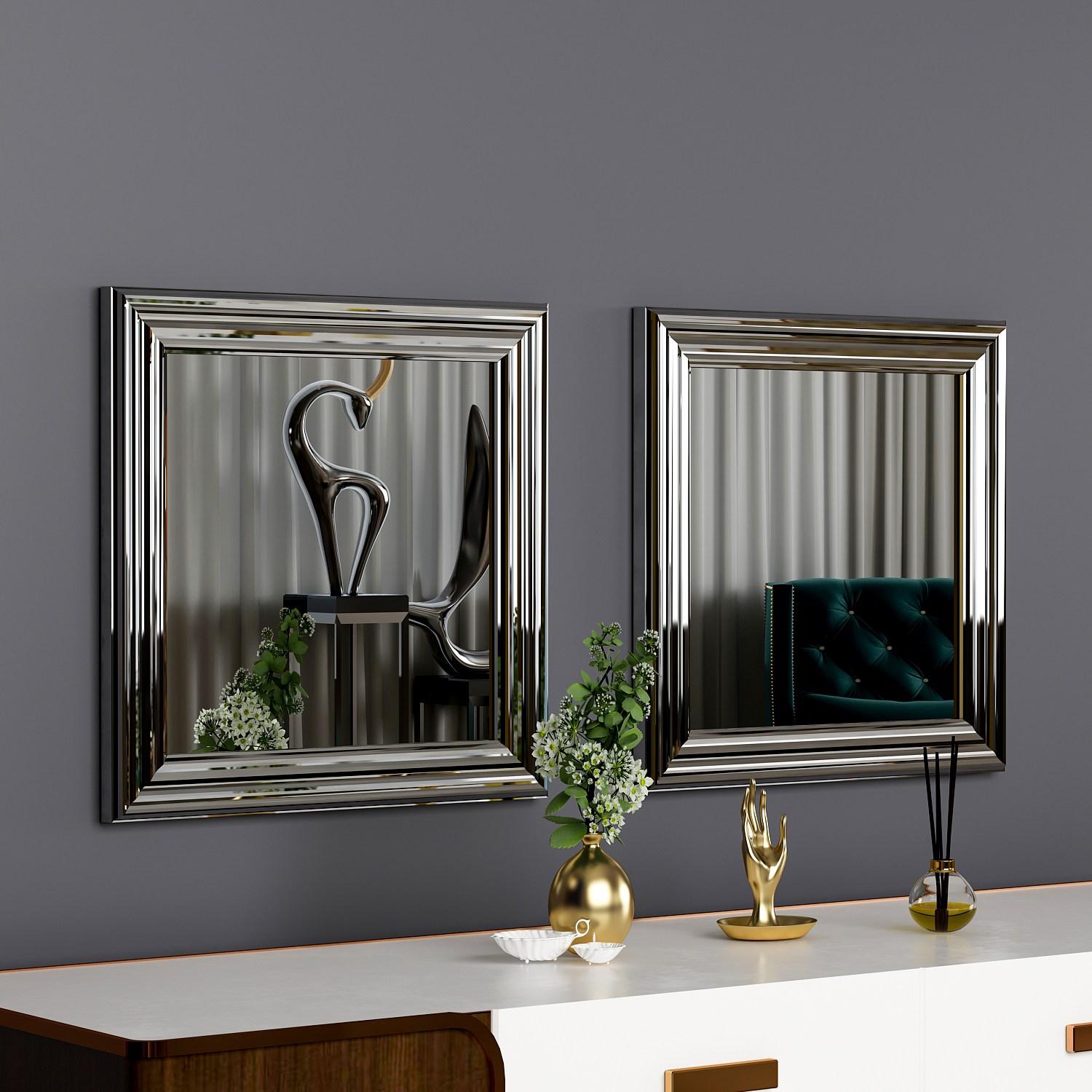 Hanah Home Set 2 ogledala Srebrna