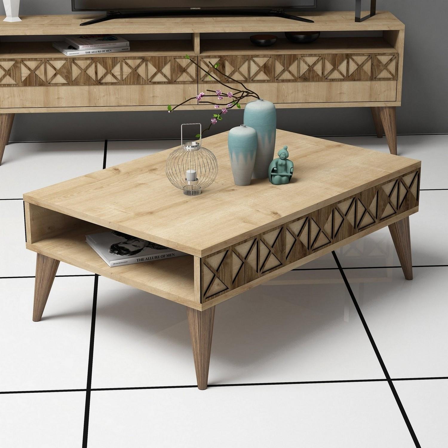 Hanah Home Klub sto Line 90x34,6x60​cm Hrast