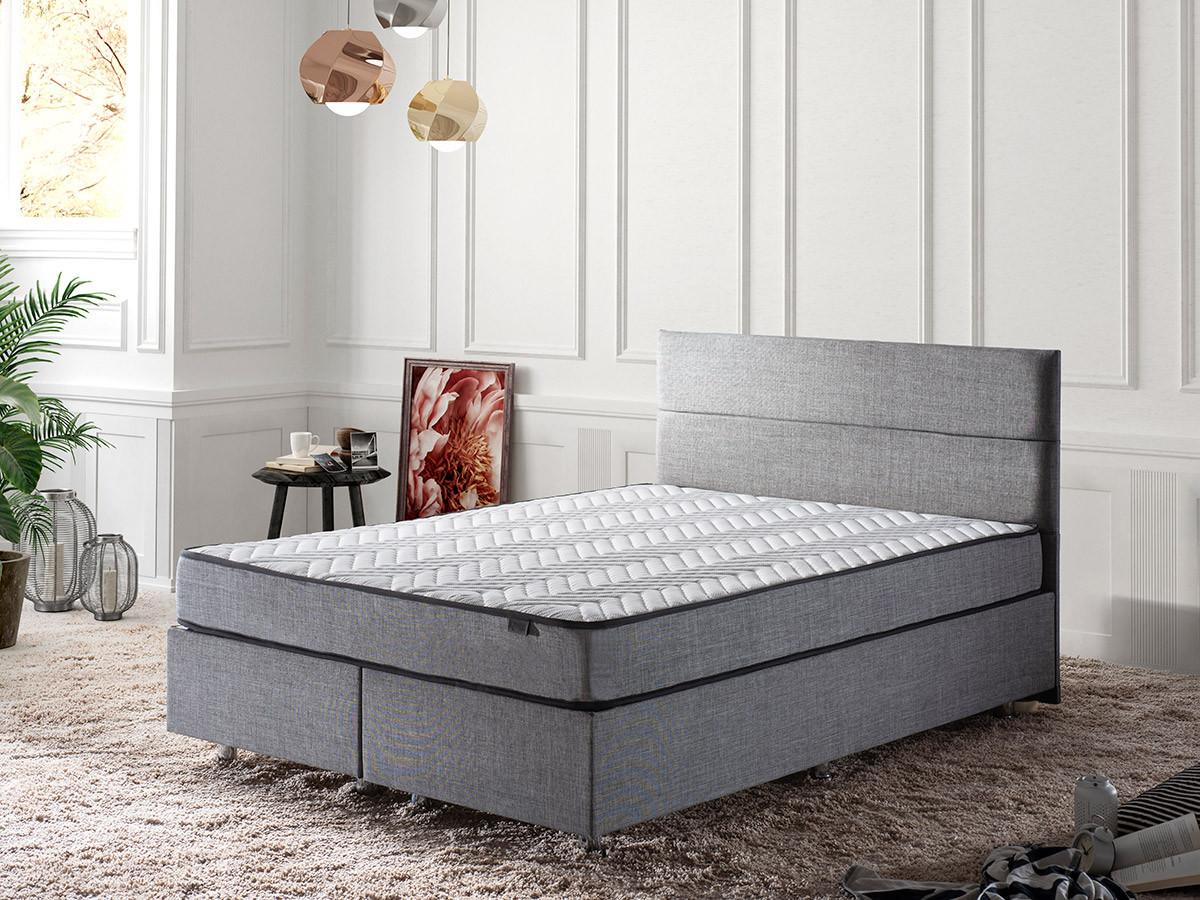 Hanah Home Bračni krevet sa prostorom za odlaganje Silver 160x38x200cm Crni