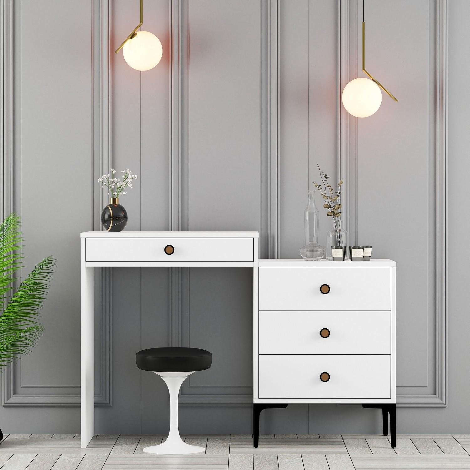 Hanah Home Sto za šminkanje 124x84,7x40cm Bijeli