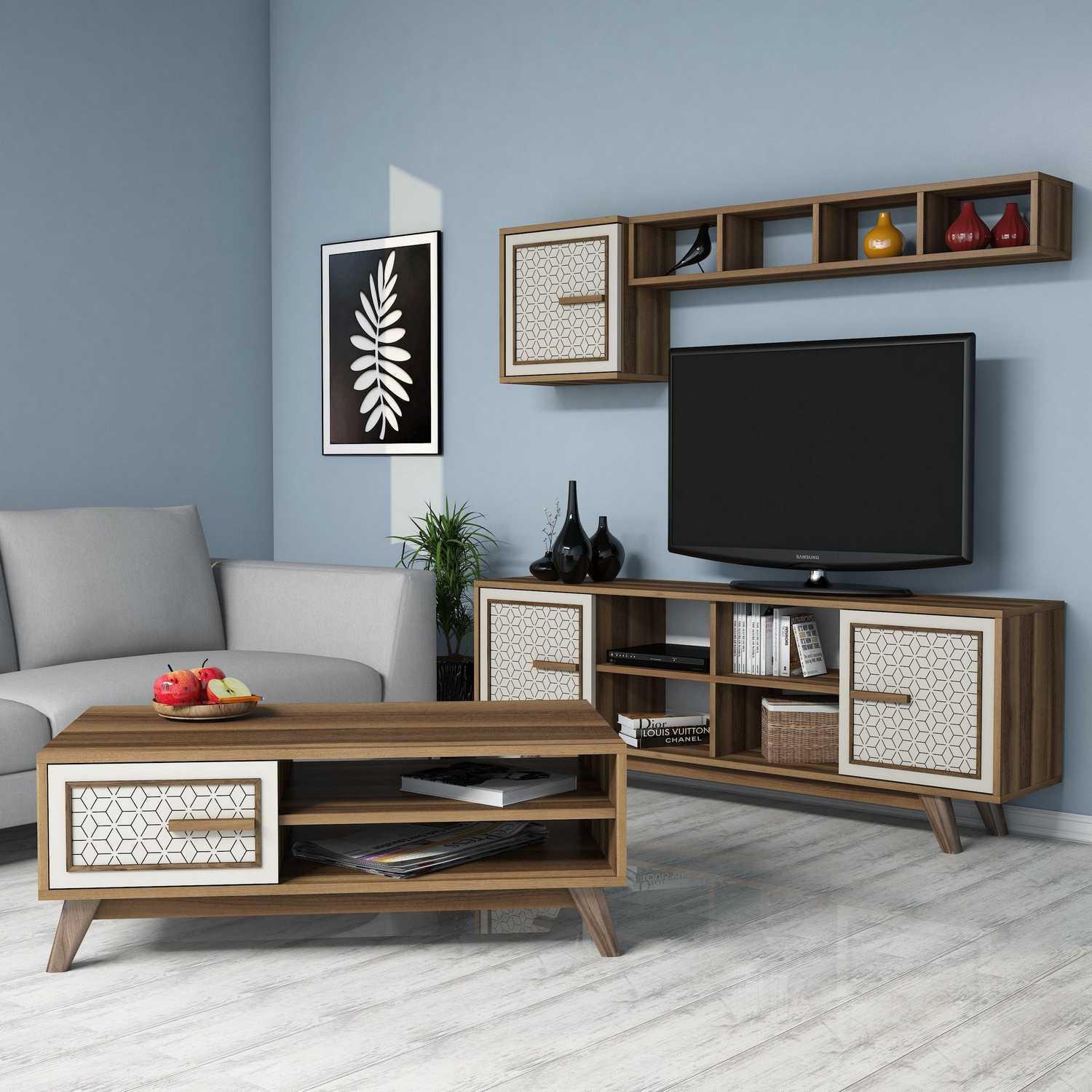 Hanah Home Set TV Komoda i klub sto Orah