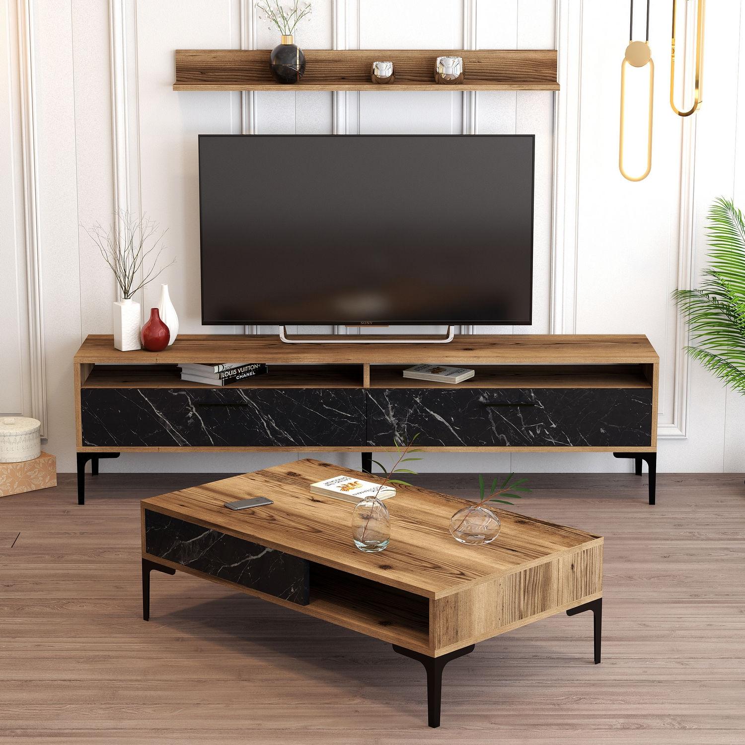 Hanah Home Set TV Komoda i klub sto Orah