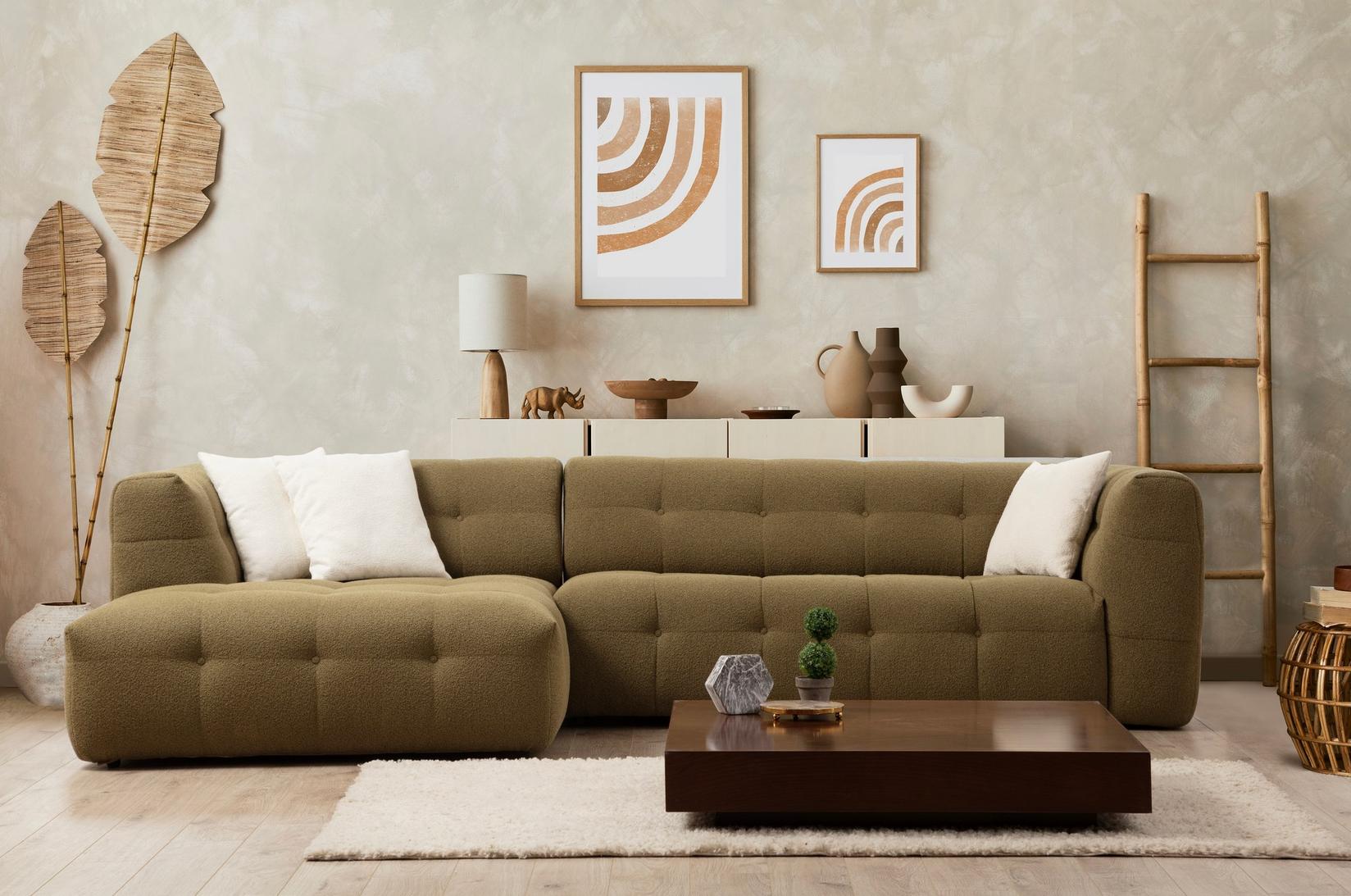 Atelier del Sofa Ugaona garnitura Cady 100x72x300cm Kaki